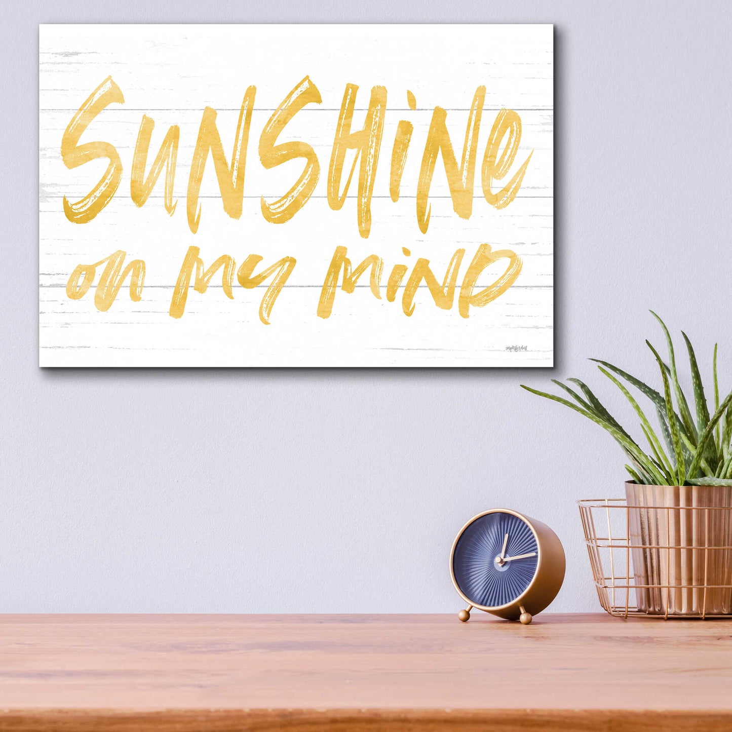 Epic Art 'Sunshine On My Mind' by Lettered & Lined, Acrylic Glass Wall Art,16x12