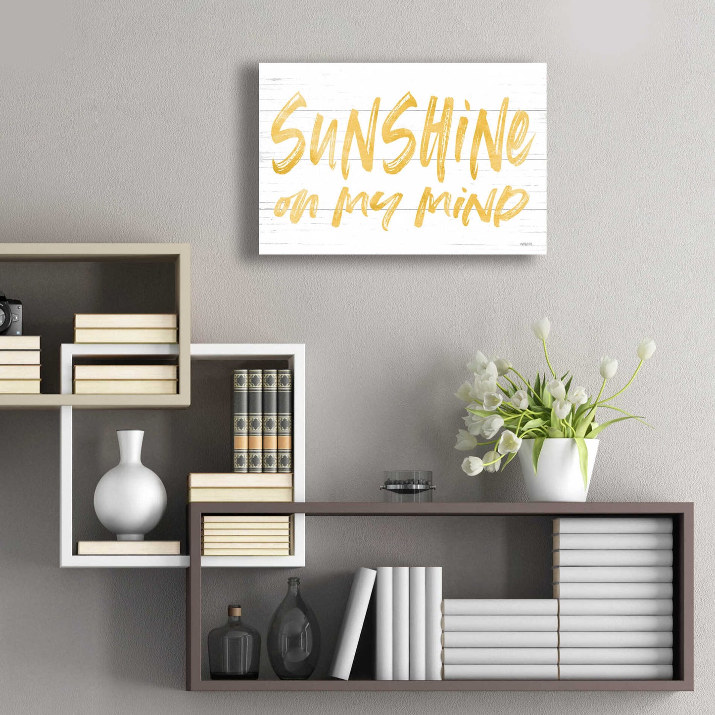 Epic Art 'Sunshine On My Mind' by Lettered & Lined, Acrylic Glass Wall Art,24x16