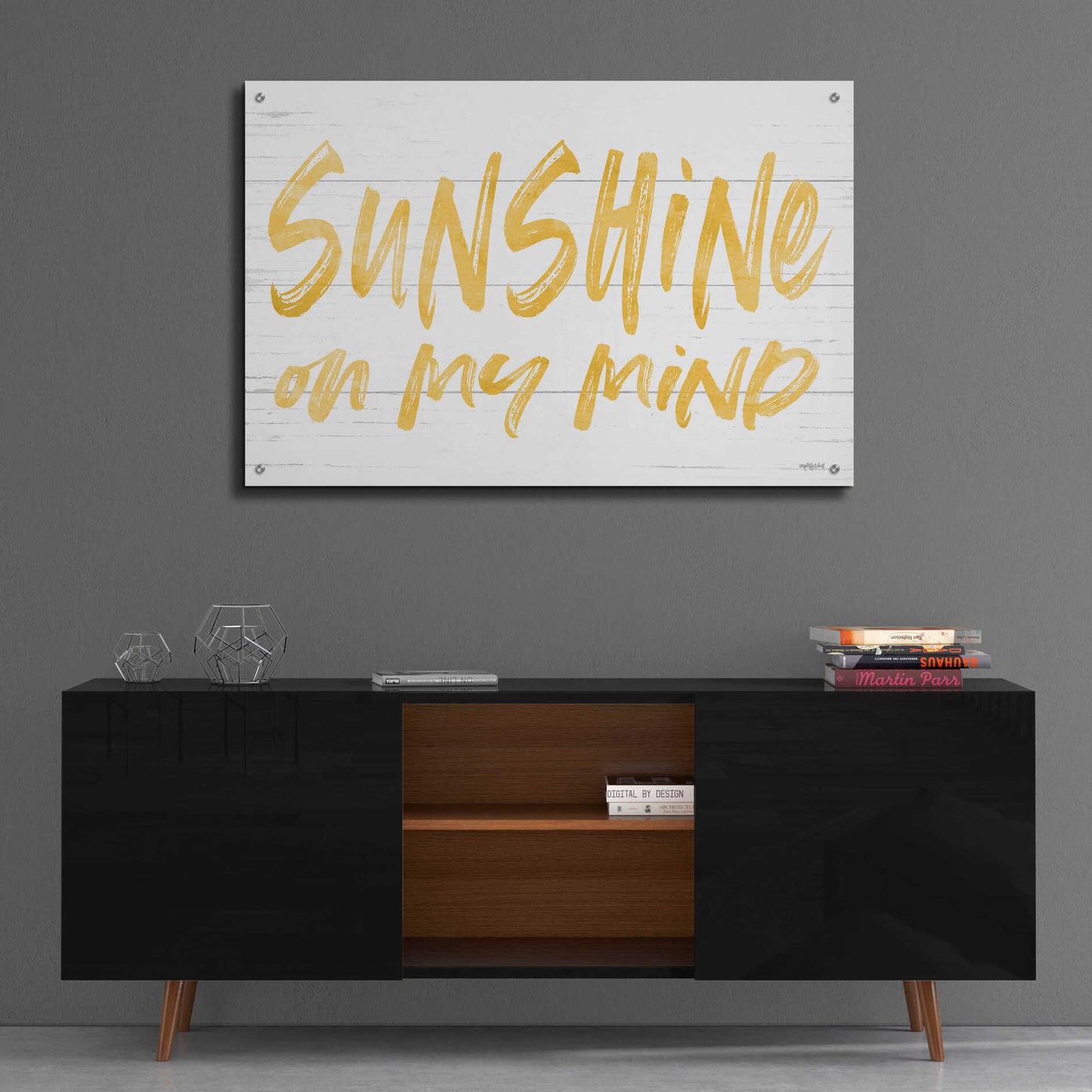 Epic Art 'Sunshine On My Mind' by Lettered & Lined, Acrylic Glass Wall Art,36x24