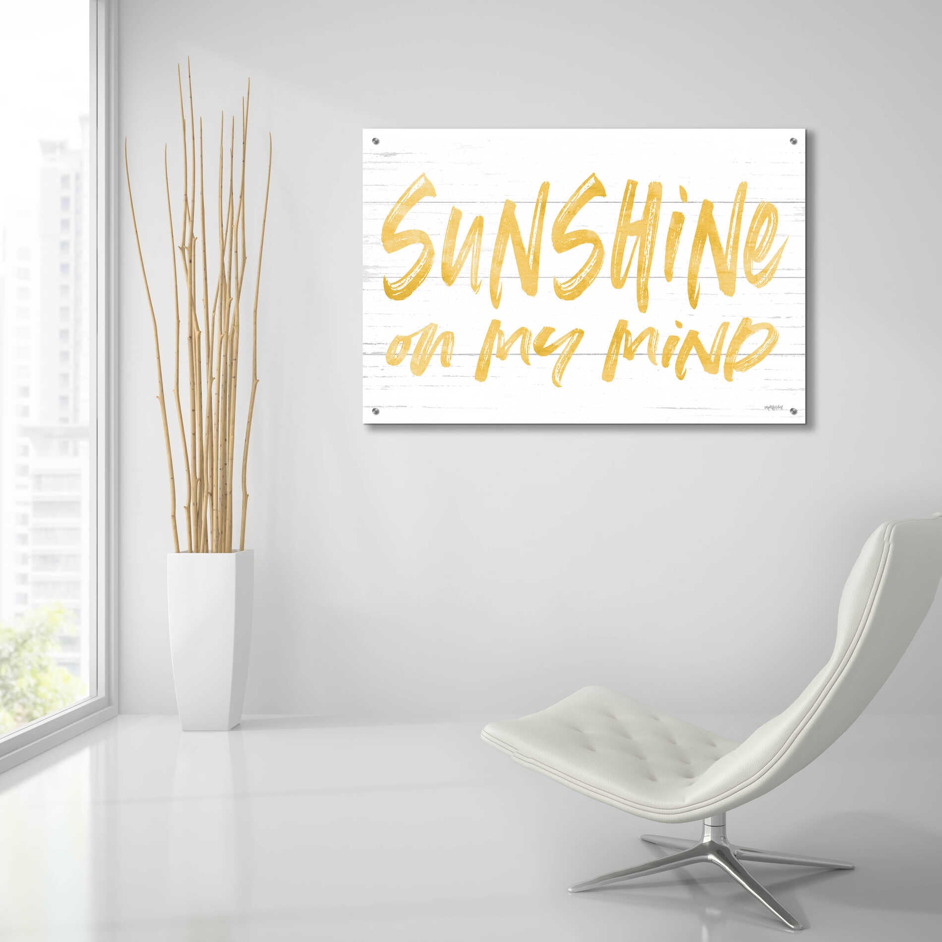 Epic Art 'Sunshine On My Mind' by Lettered & Lined, Acrylic Glass Wall Art,36x24