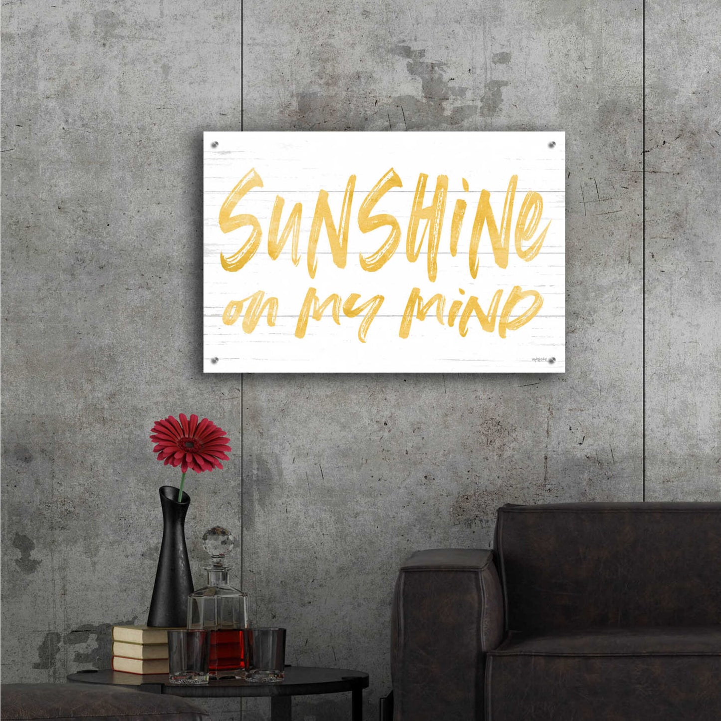 Epic Art 'Sunshine On My Mind' by Lettered & Lined, Acrylic Glass Wall Art,36x24