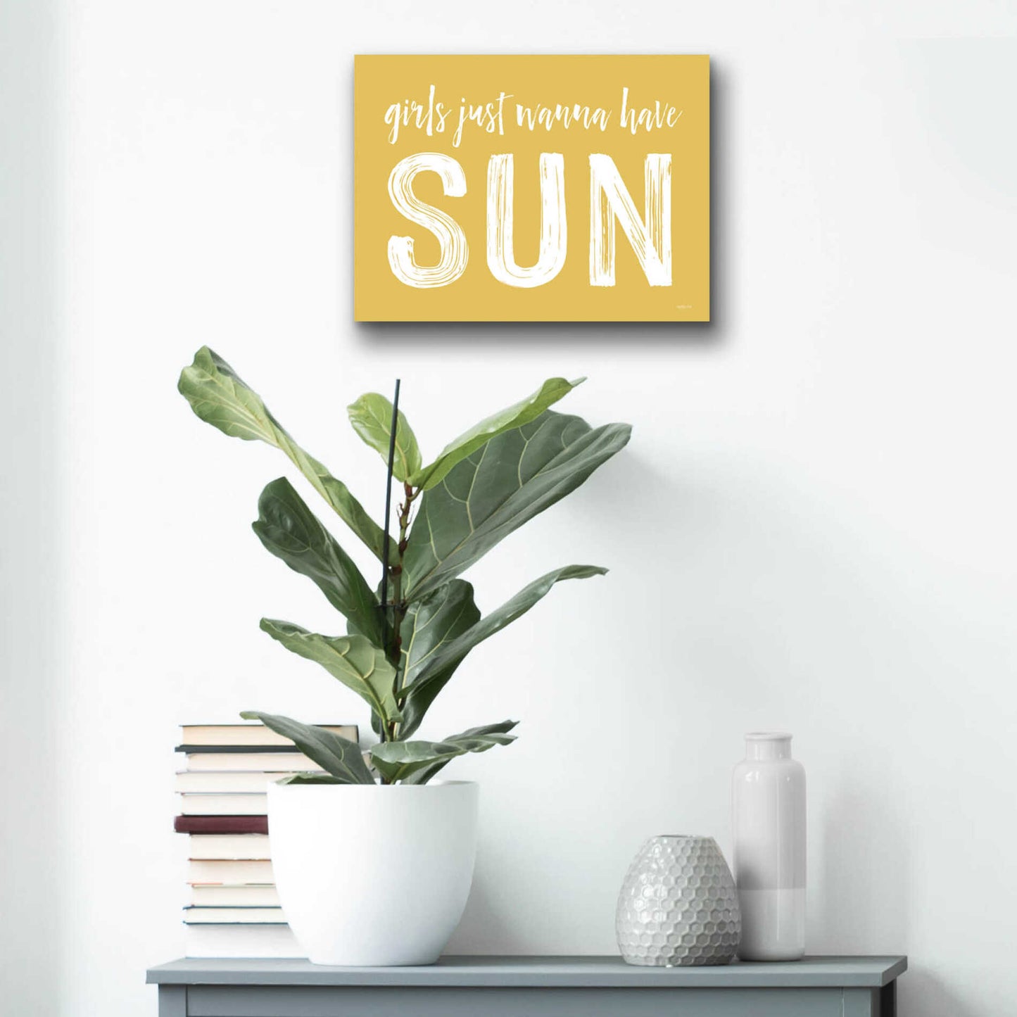 Epic Art 'Girls Just Wanna Have Sun' by Lettered & Lined, Acrylic Glass Wall Art,16x12