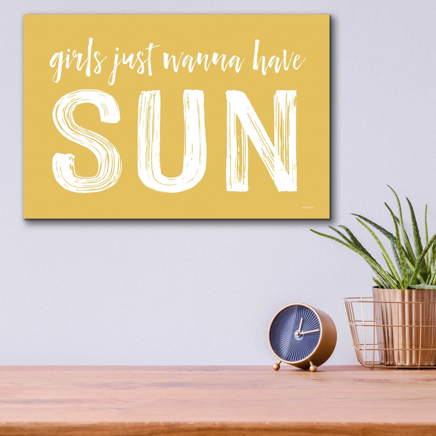 Epic Art 'Girls Just Wanna Have Sun' by Lettered & Lined, Acrylic Glass Wall Art,16x12