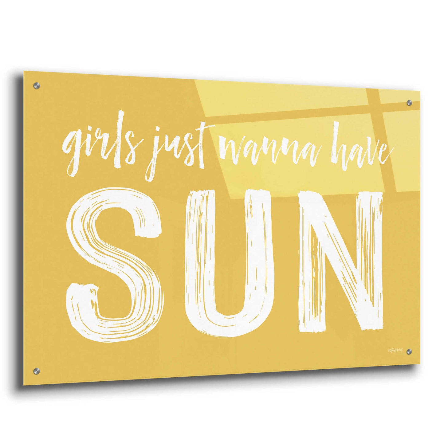 Epic Art 'Girls Just Wanna Have Sun' by Lettered & Lined, Acrylic Glass Wall Art,36x24