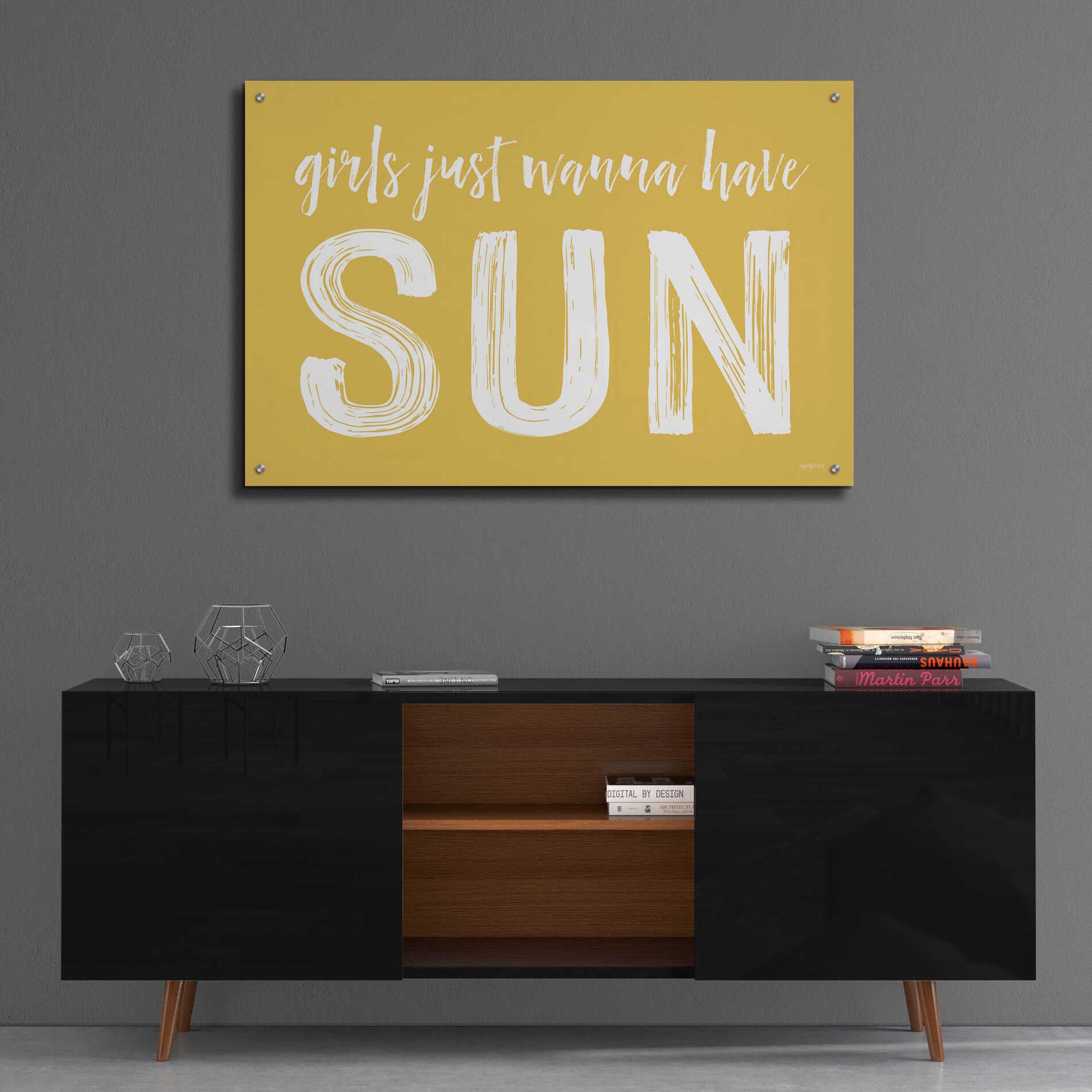 Epic Art 'Girls Just Wanna Have Sun' by Lettered & Lined, Acrylic Glass Wall Art,36x24