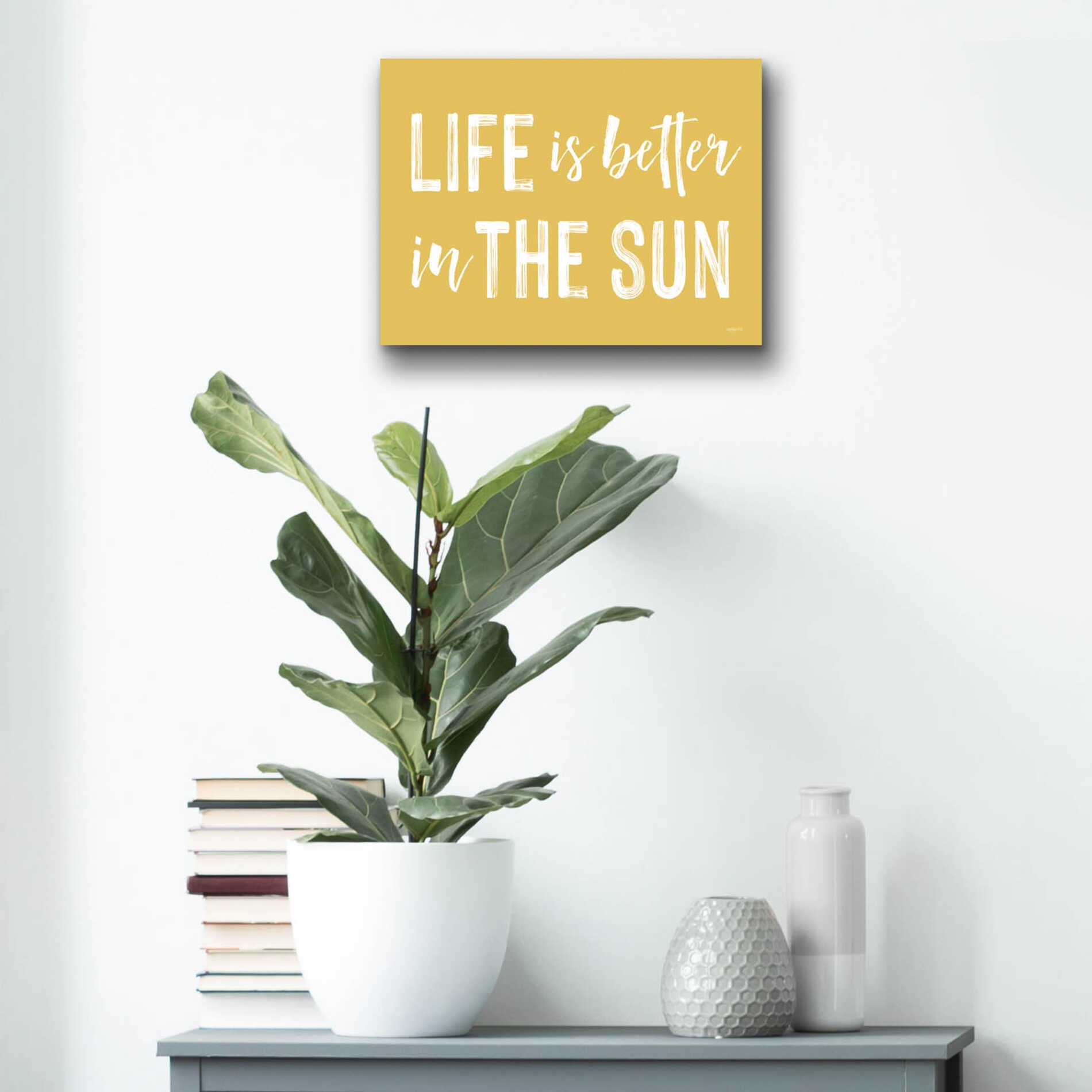 Epic Art 'Life Is Better In The Sun' by Lettered & Lined, Acrylic Glass Wall Art,16x12