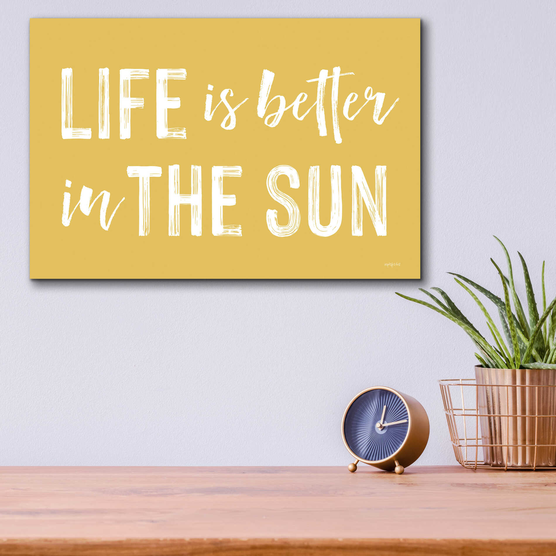 Epic Art 'Life Is Better In The Sun' by Lettered & Lined, Acrylic Glass Wall Art,16x12