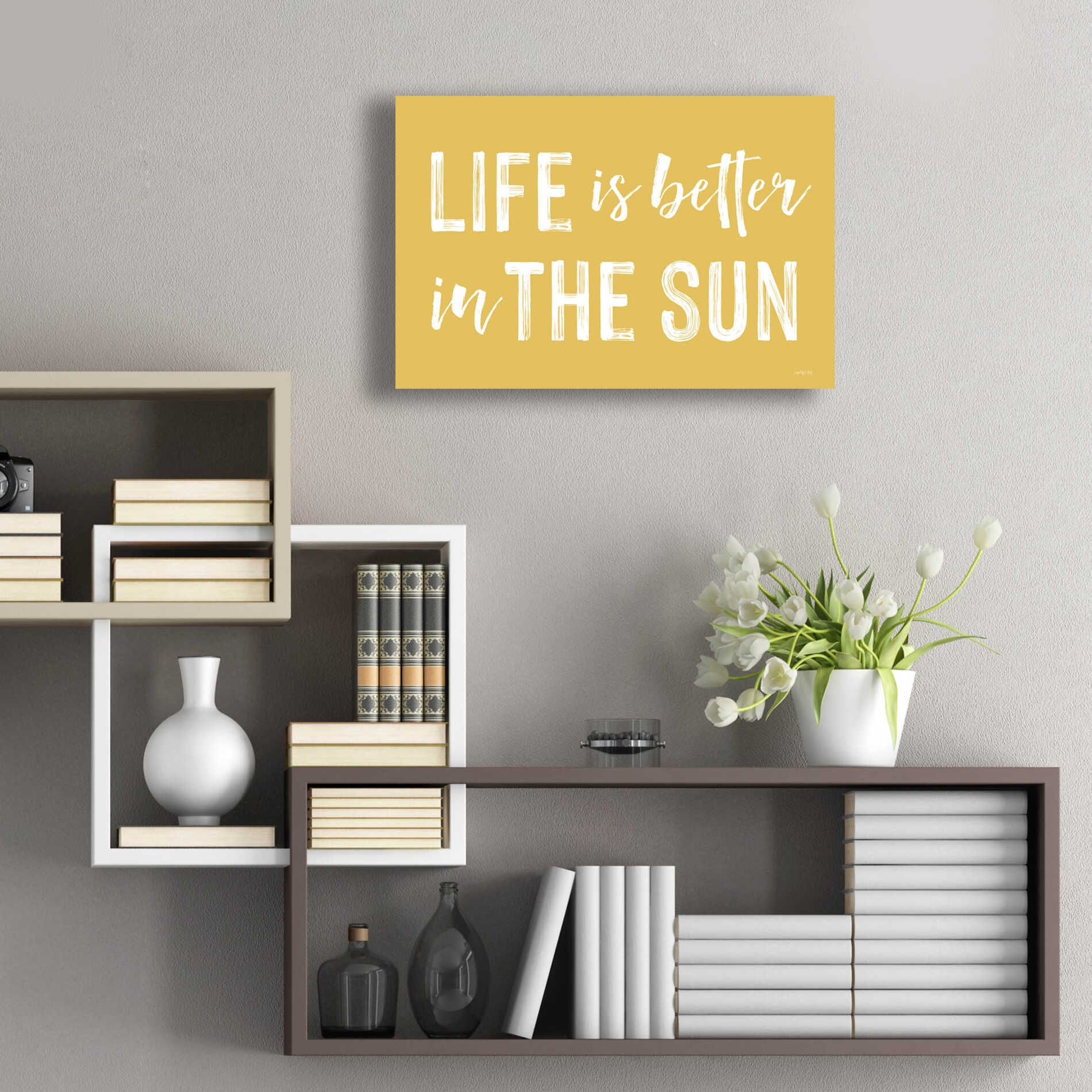 Epic Art 'Life Is Better In The Sun' by Lettered & Lined, Acrylic Glass Wall Art,24x16