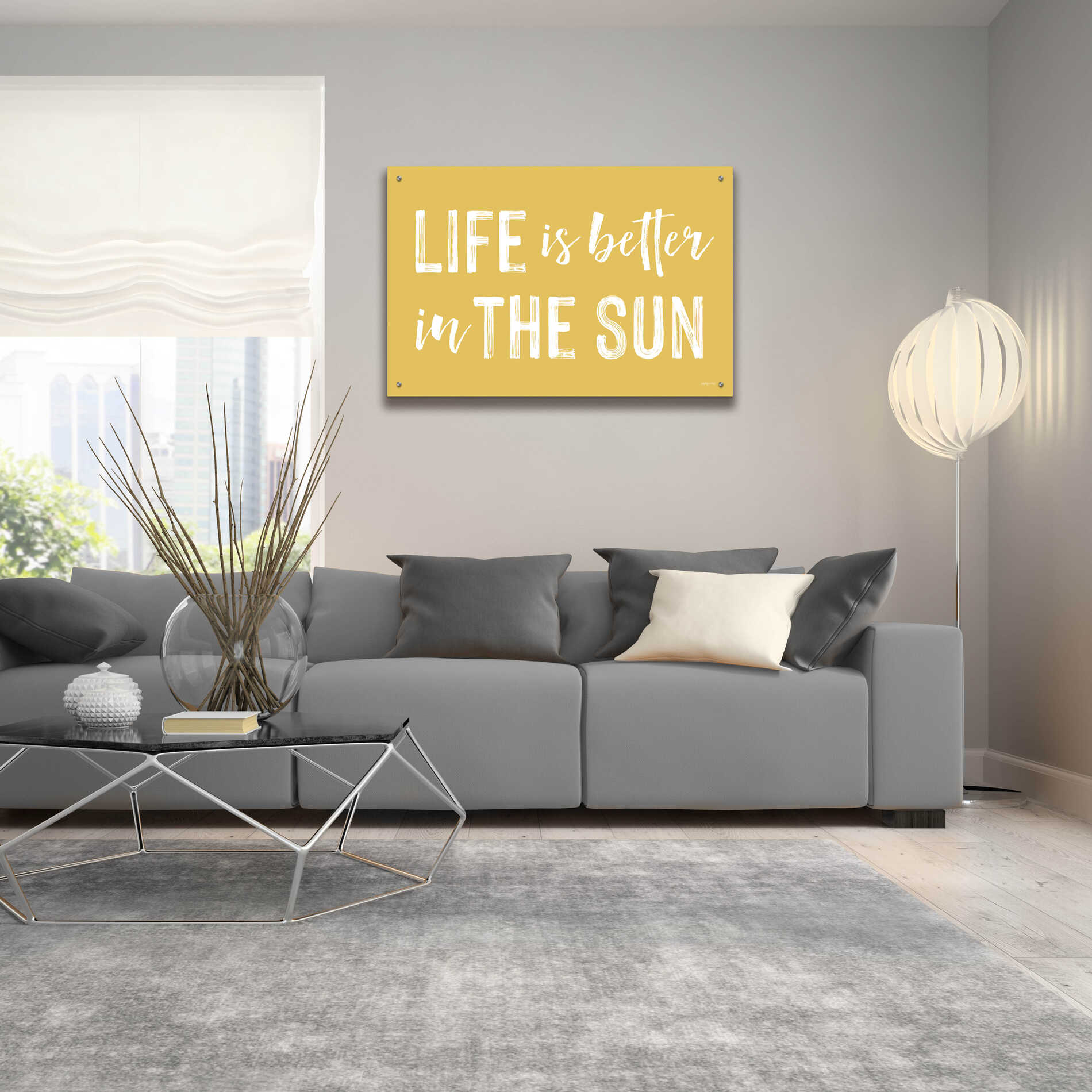 Epic Art 'Life Is Better In The Sun' by Lettered & Lined, Acrylic Glass Wall Art,36x24