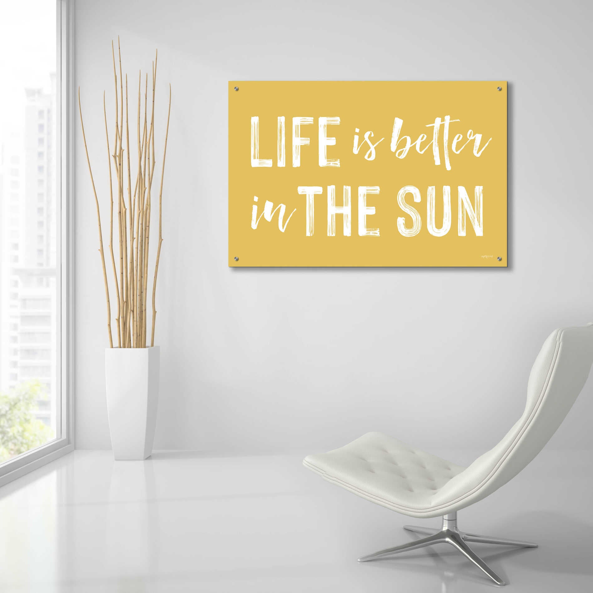 Epic Art 'Life Is Better In The Sun' by Lettered & Lined, Acrylic Glass Wall Art,36x24