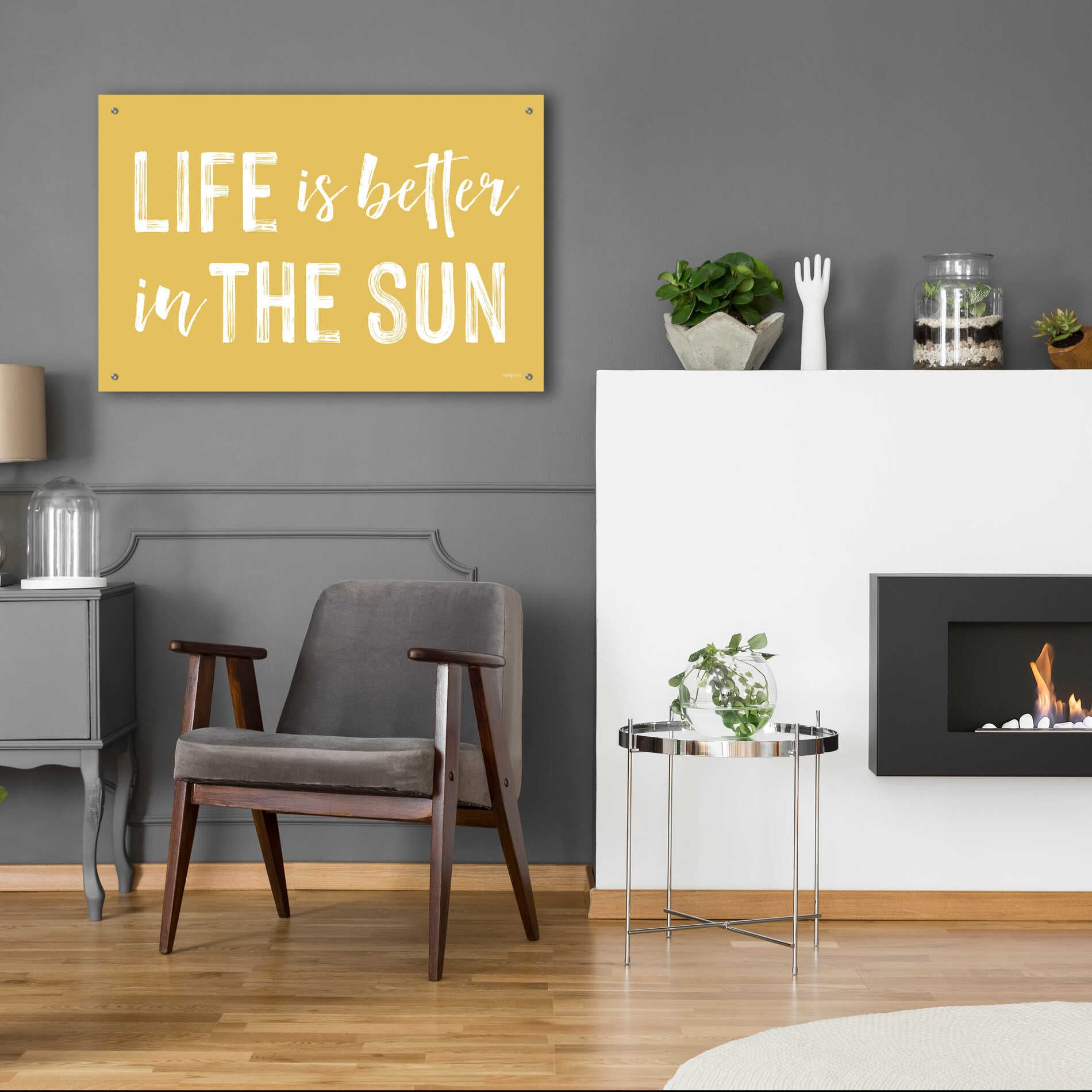 Epic Art 'Life Is Better In The Sun' by Lettered & Lined, Acrylic Glass Wall Art,36x24