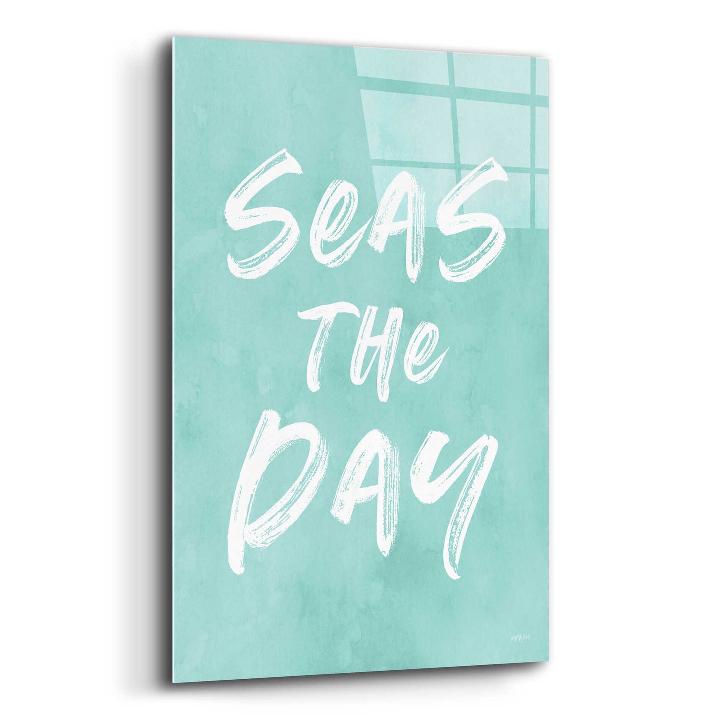 Epic Art 'Seas The Day' by Lettered & Lined, Acrylic Glass Wall Art,12x16