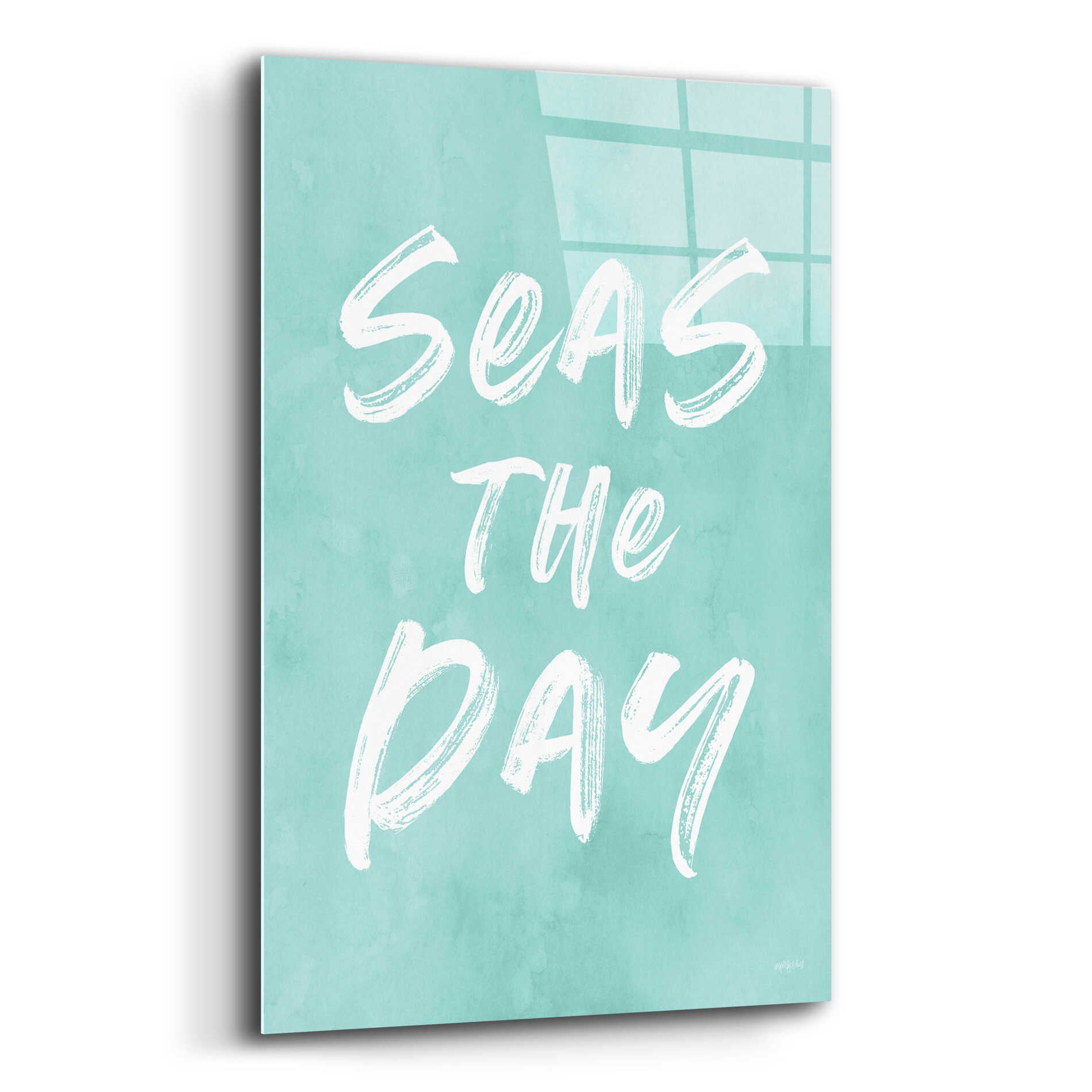 Epic Art 'Seas The Day' by Lettered & Lined, Acrylic Glass Wall Art,16x24