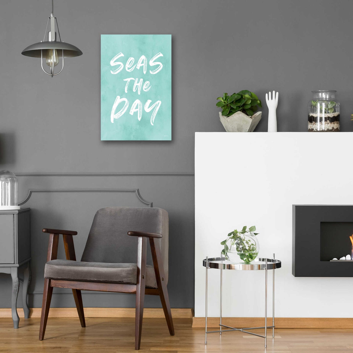 Epic Art 'Seas The Day' by Lettered & Lined, Acrylic Glass Wall Art,16x24