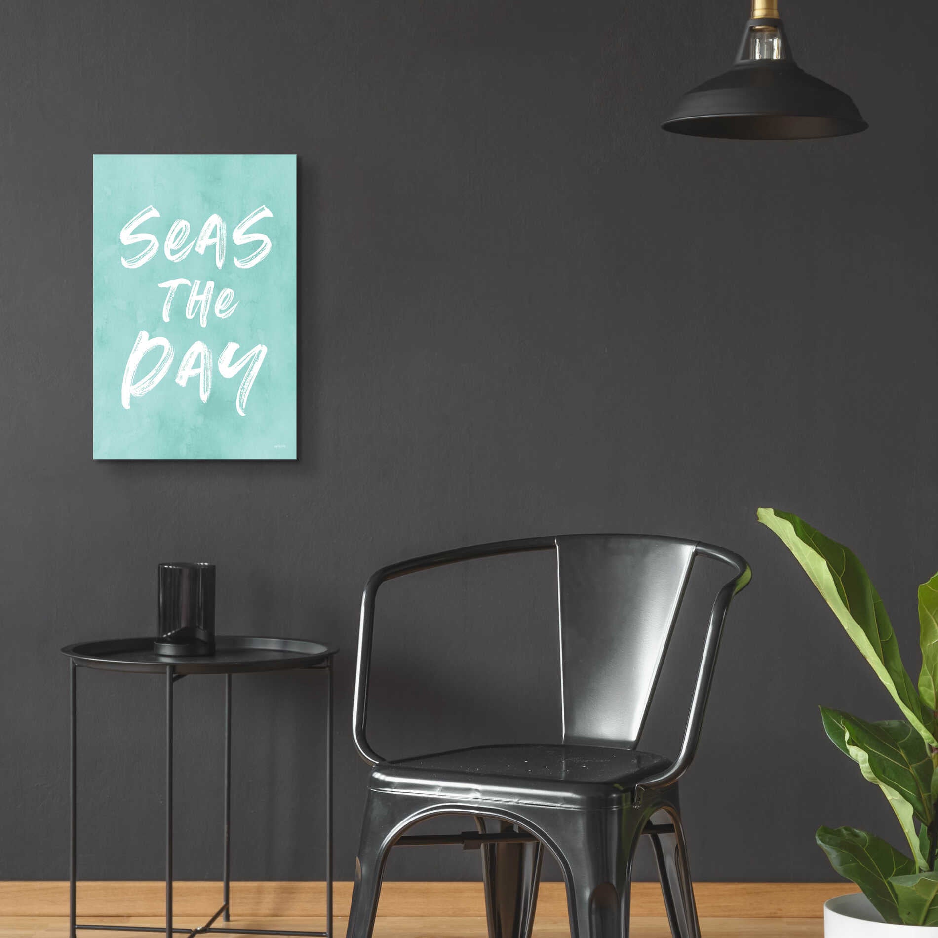 Epic Art 'Seas The Day' by Lettered & Lined, Acrylic Glass Wall Art,16x24