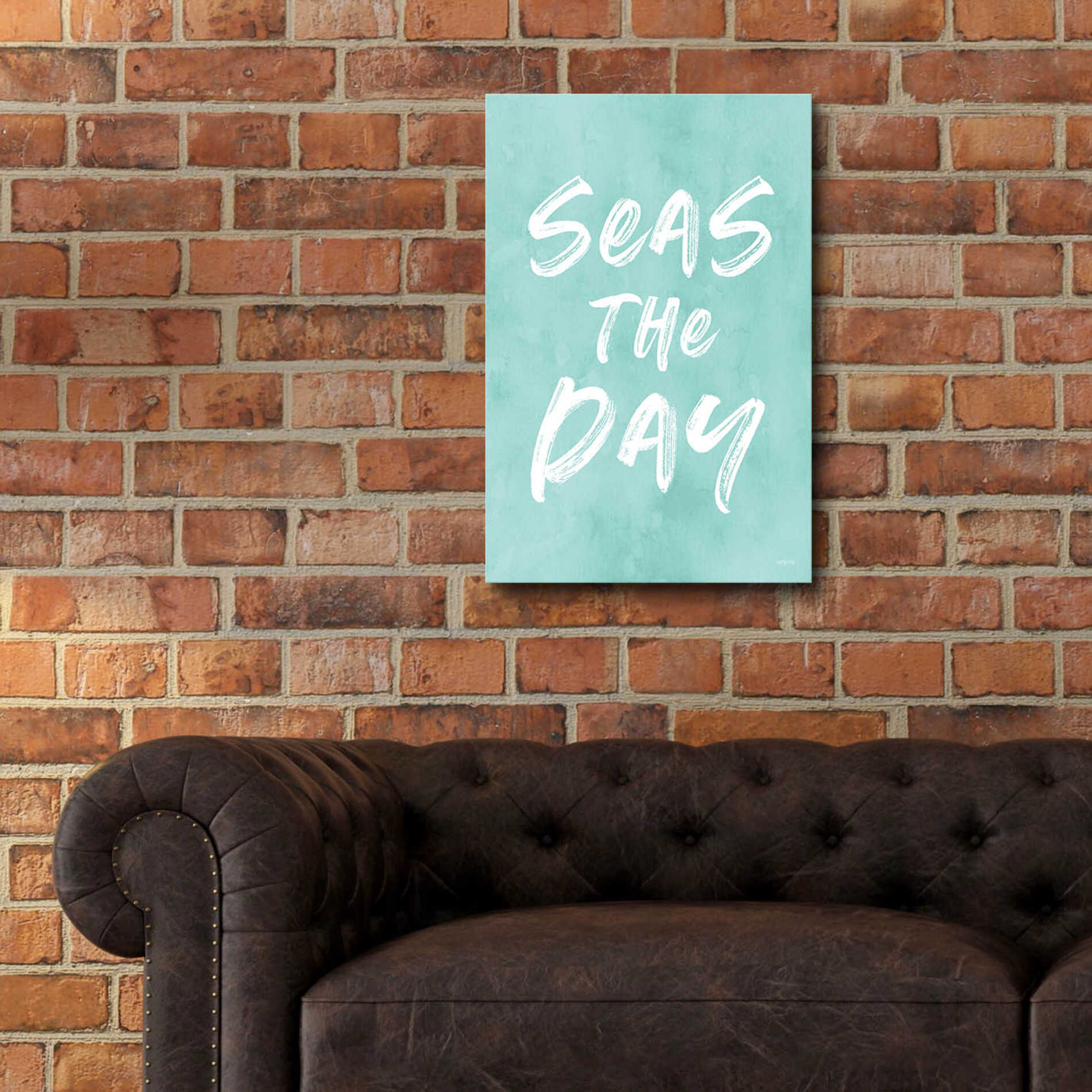 Epic Art 'Seas The Day' by Lettered & Lined, Acrylic Glass Wall Art,16x24