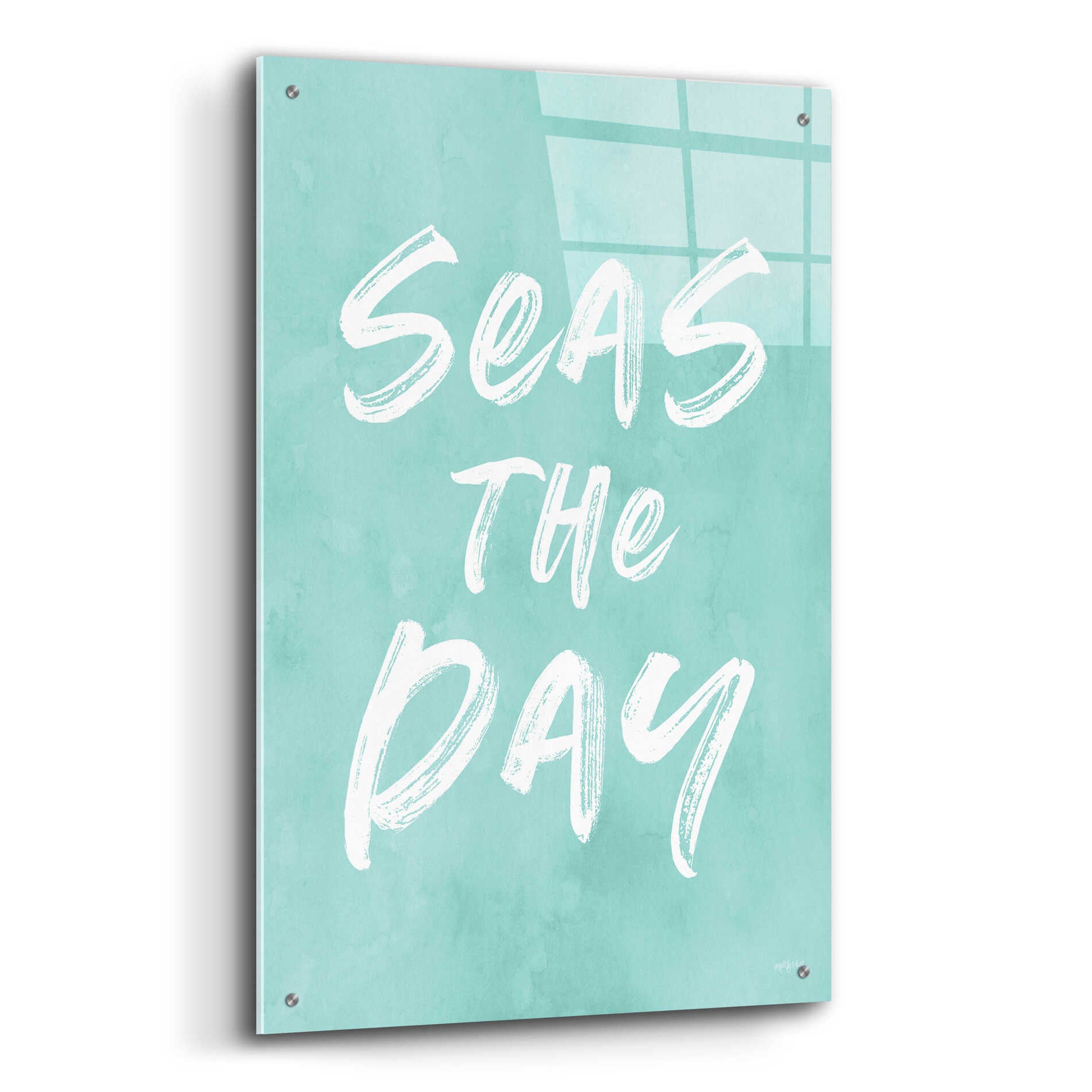 Epic Art 'Seas The Day' by Lettered & Lined, Acrylic Glass Wall Art,24x36