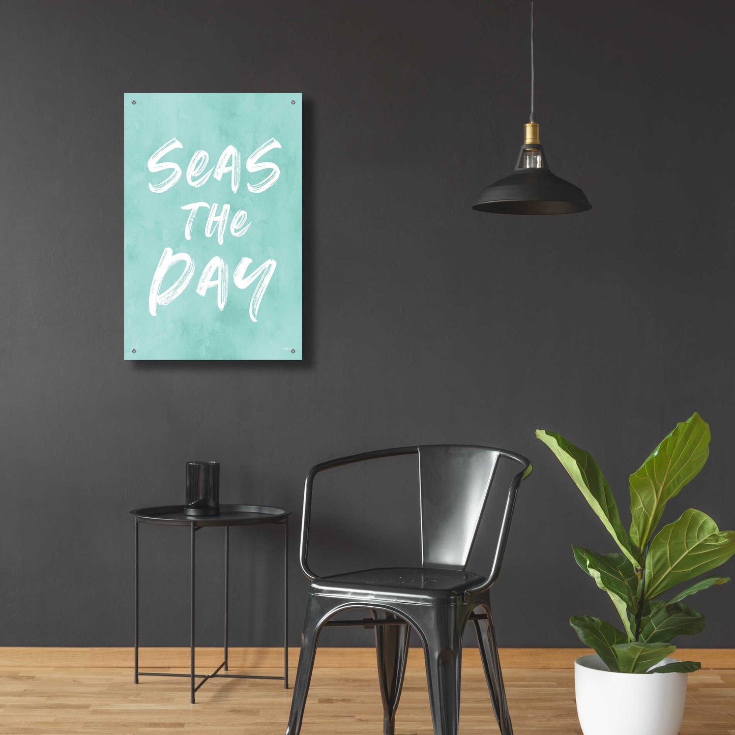 Epic Art 'Seas The Day' by Lettered & Lined, Acrylic Glass Wall Art,24x36