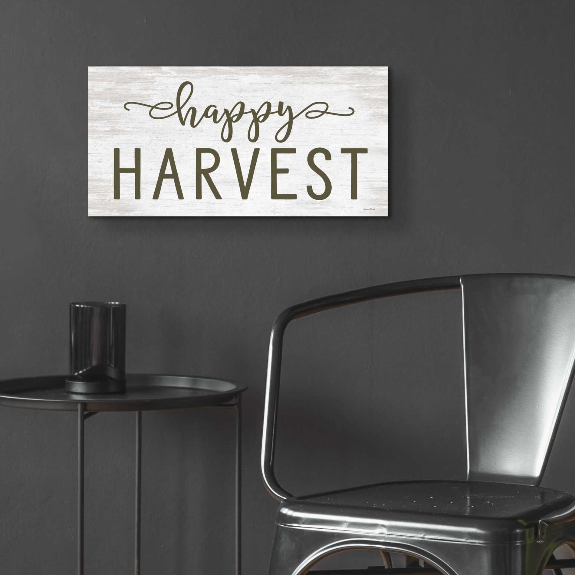 Epic Art 'Happy Harvest' by Lettered & Lined, Acrylic Glass Wall Art,24x12