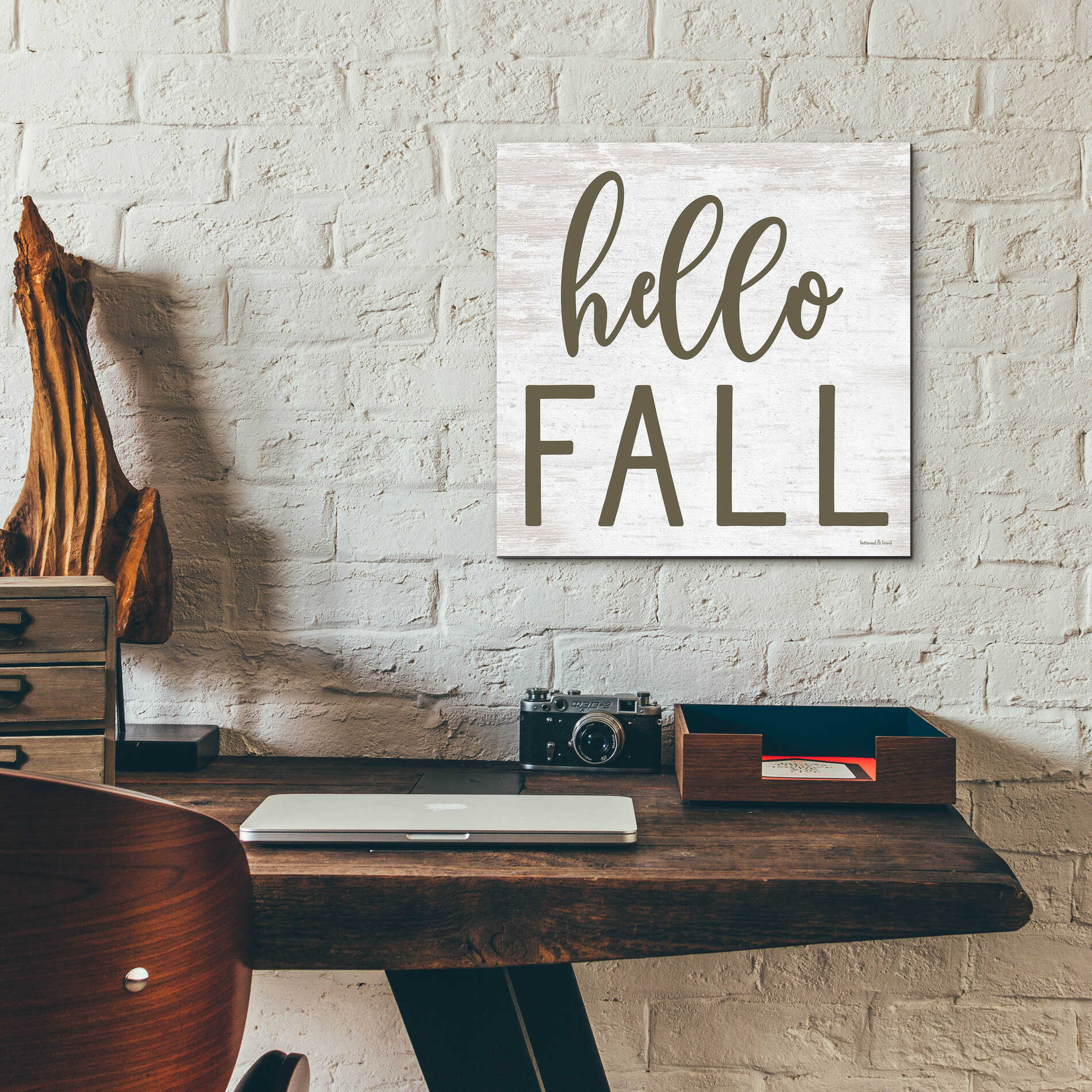 Epic Art 'Hello Fall' by Lettered & Lined, Acrylic Glass Wall Art,12x12