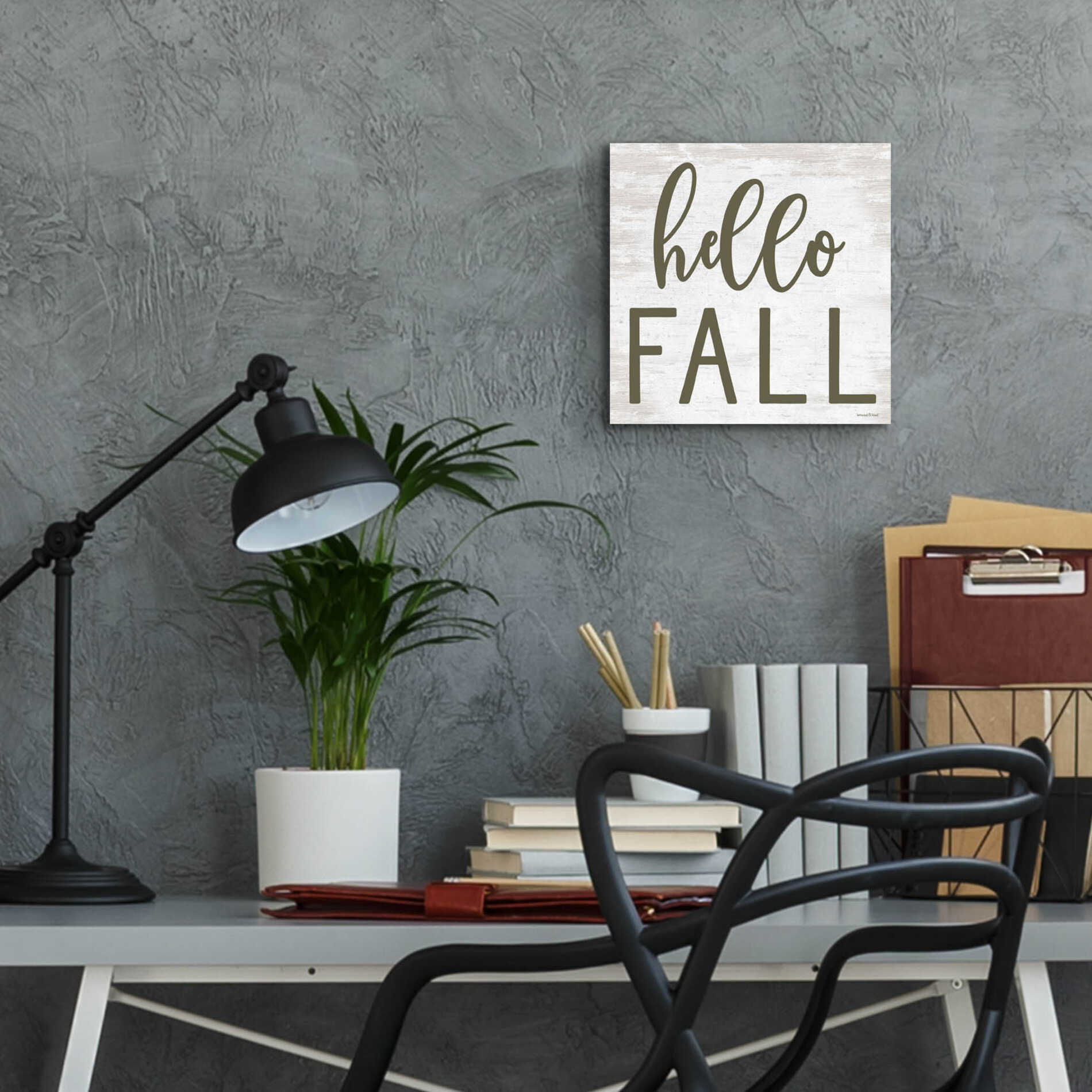 Epic Art 'Hello Fall' by Lettered & Lined, Acrylic Glass Wall Art,12x12