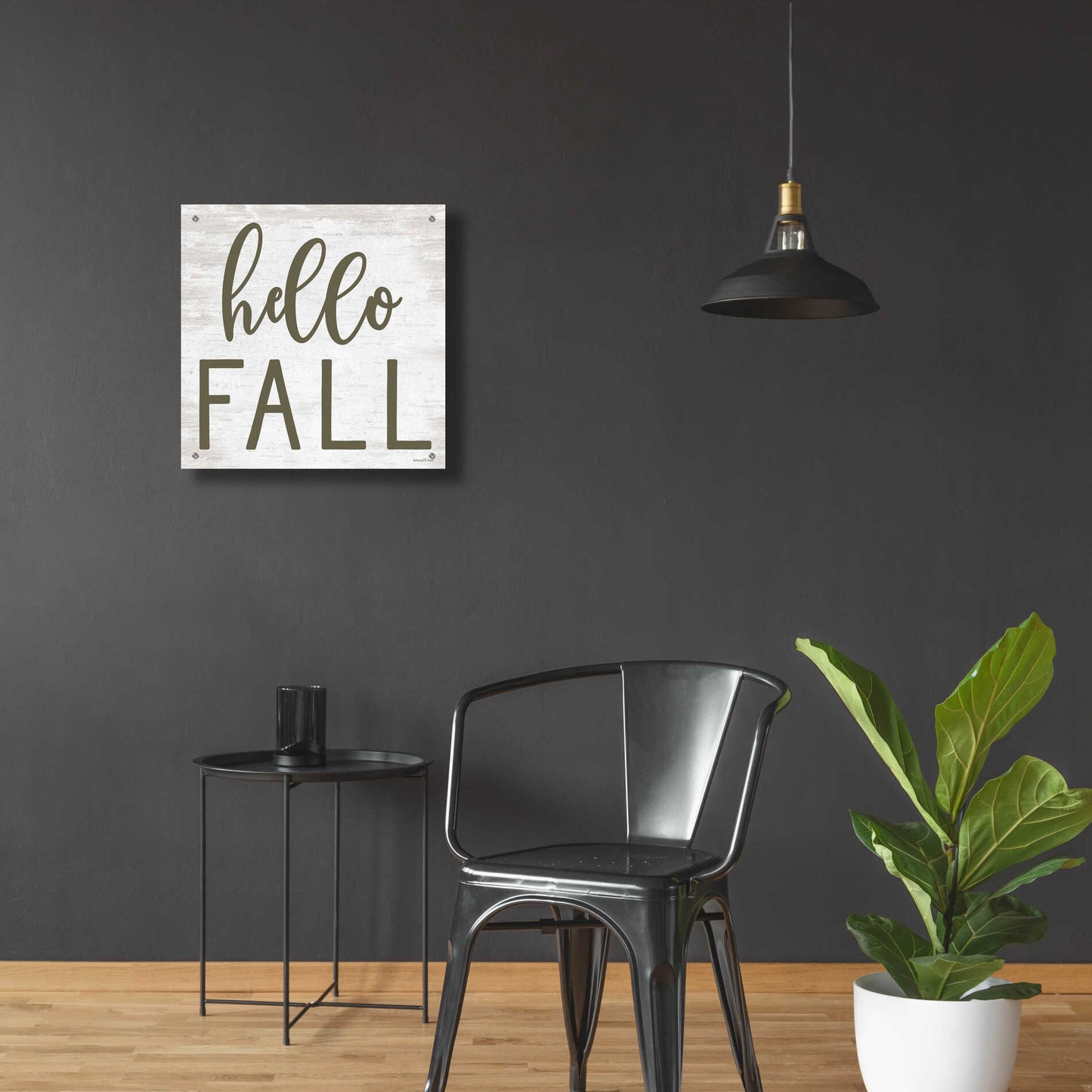 Epic Art 'Hello Fall' by Lettered & Lined, Acrylic Glass Wall Art,24x24