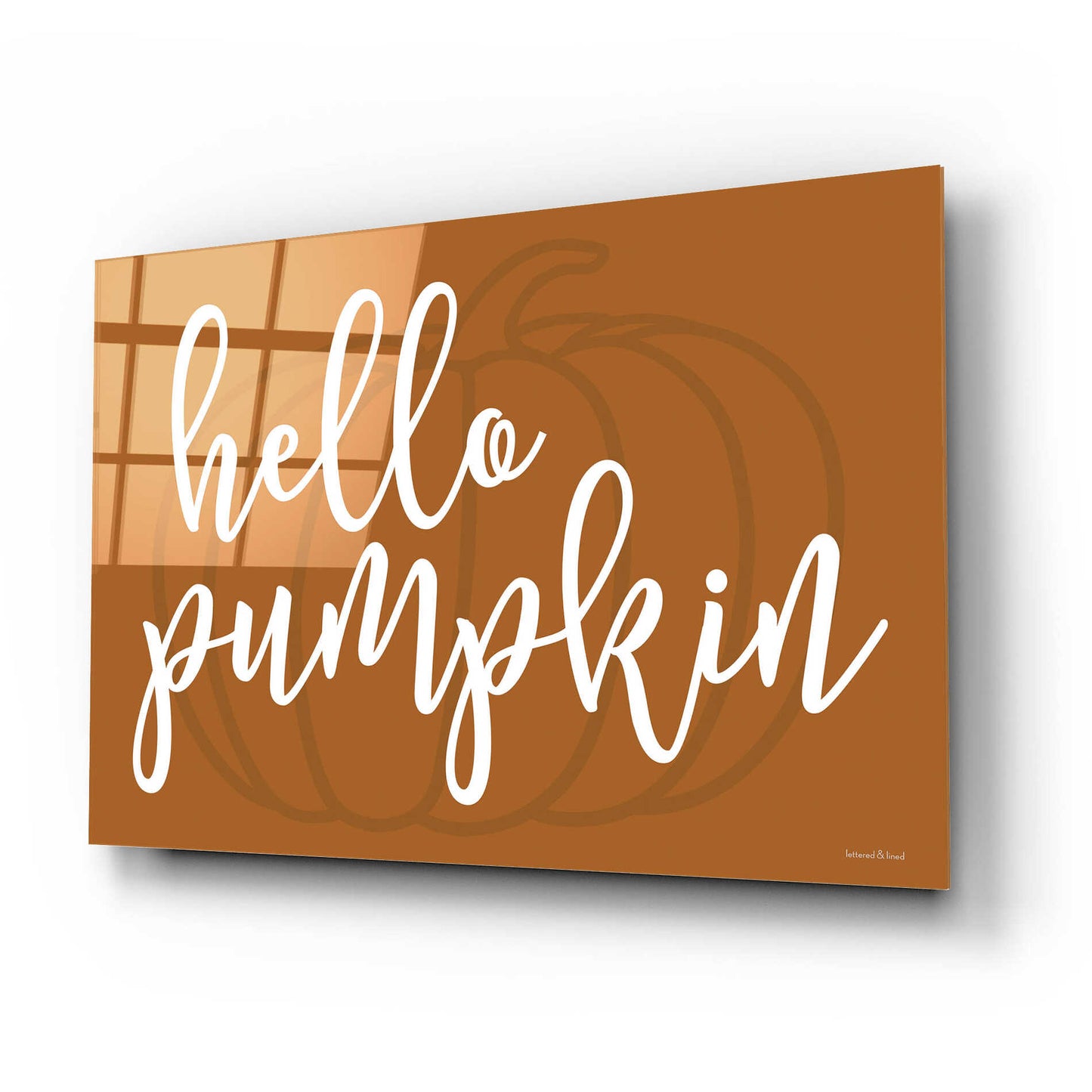 Epic Art 'Hello Pumpkin' by Lettered & Lined, Acrylic Glass Wall Art,24x16