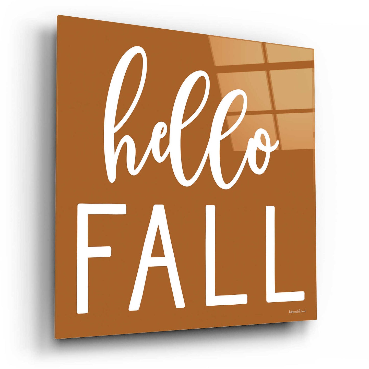 Epic Art 'Hello Fall II' by Lettered & Lined, Acrylic Glass Wall Art,12x12