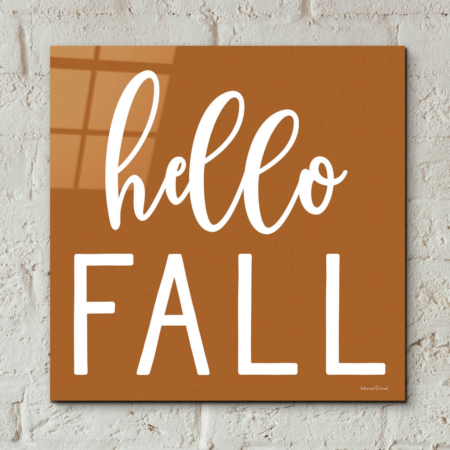 Epic Art 'Hello Fall II' by Lettered & Lined, Acrylic Glass Wall Art,12x12