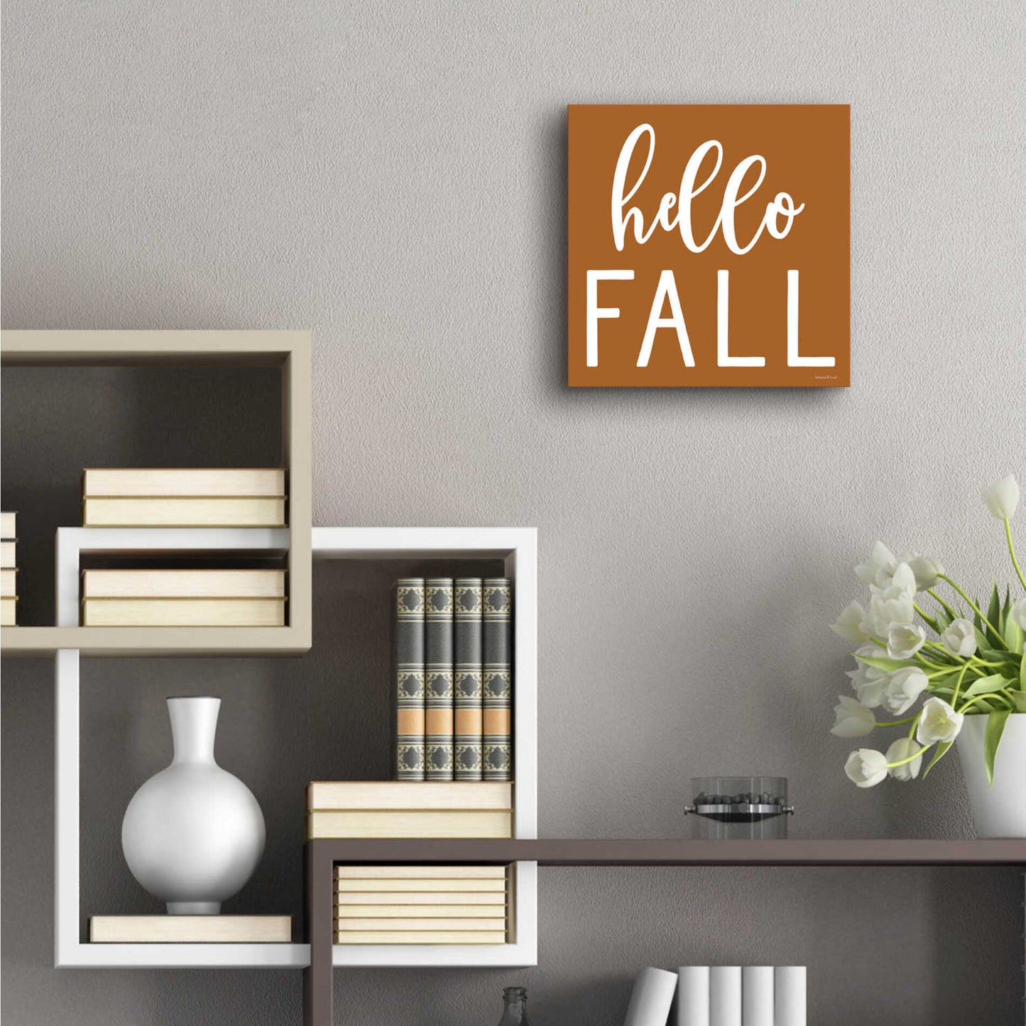 Epic Art 'Hello Fall II' by Lettered & Lined, Acrylic Glass Wall Art,12x12