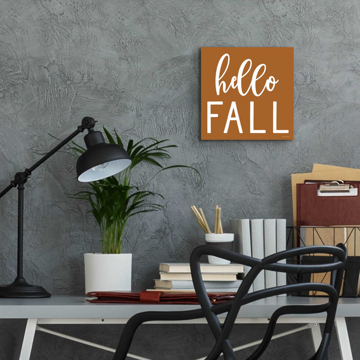 Epic Art 'Hello Fall II' by Lettered & Lined, Acrylic Glass Wall Art,12x12