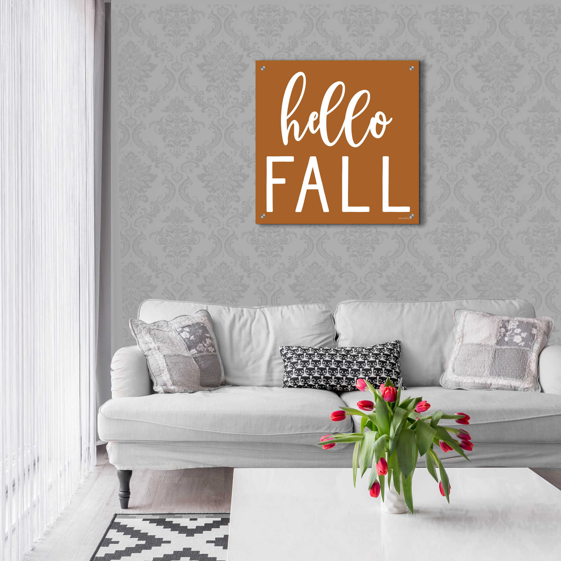 Epic Art 'Hello Fall II' by Lettered & Lined, Acrylic Glass Wall Art,24x24