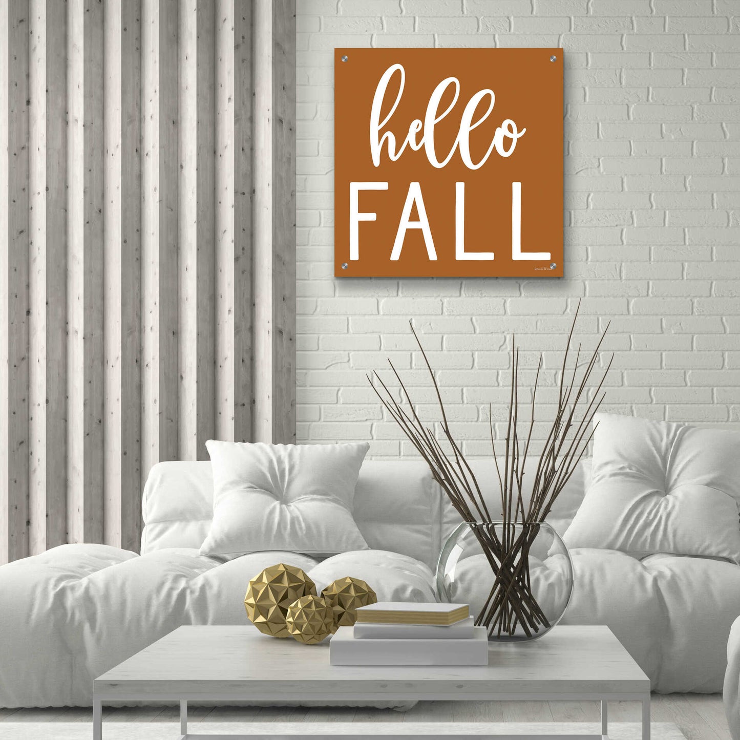 Epic Art 'Hello Fall II' by Lettered & Lined, Acrylic Glass Wall Art,24x24