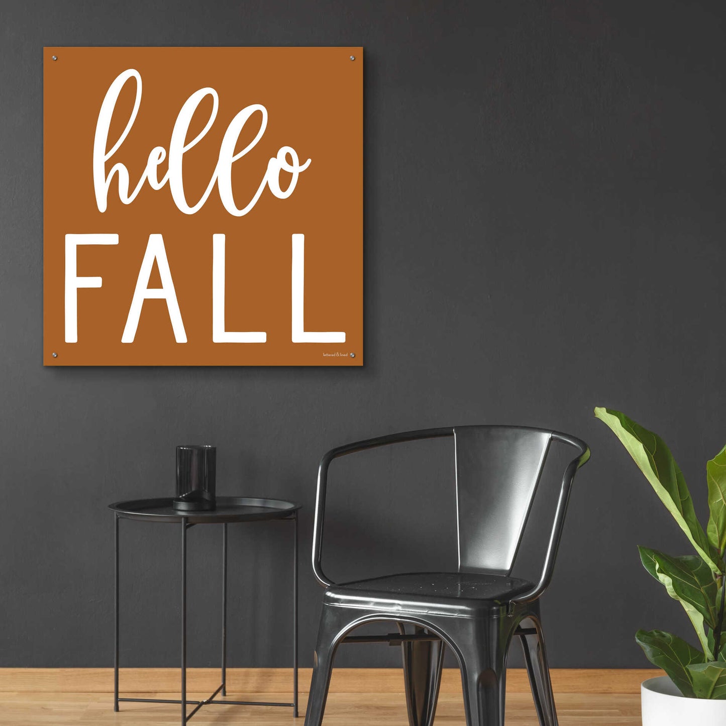 Epic Art 'Hello Fall II' by Lettered & Lined, Acrylic Glass Wall Art,36x36