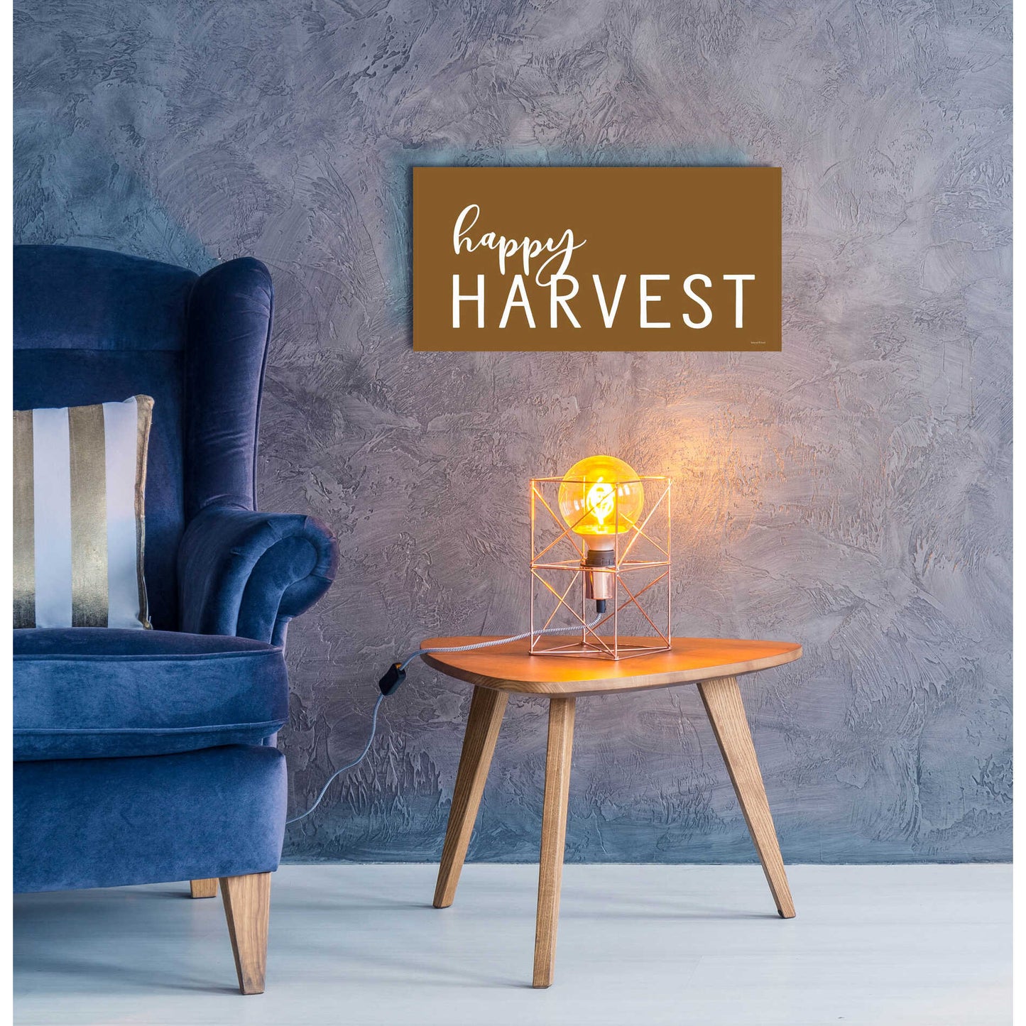 Epic Art 'Happy Harvest II' by Lettered & Lined, Acrylic Glass Wall Art,24x12