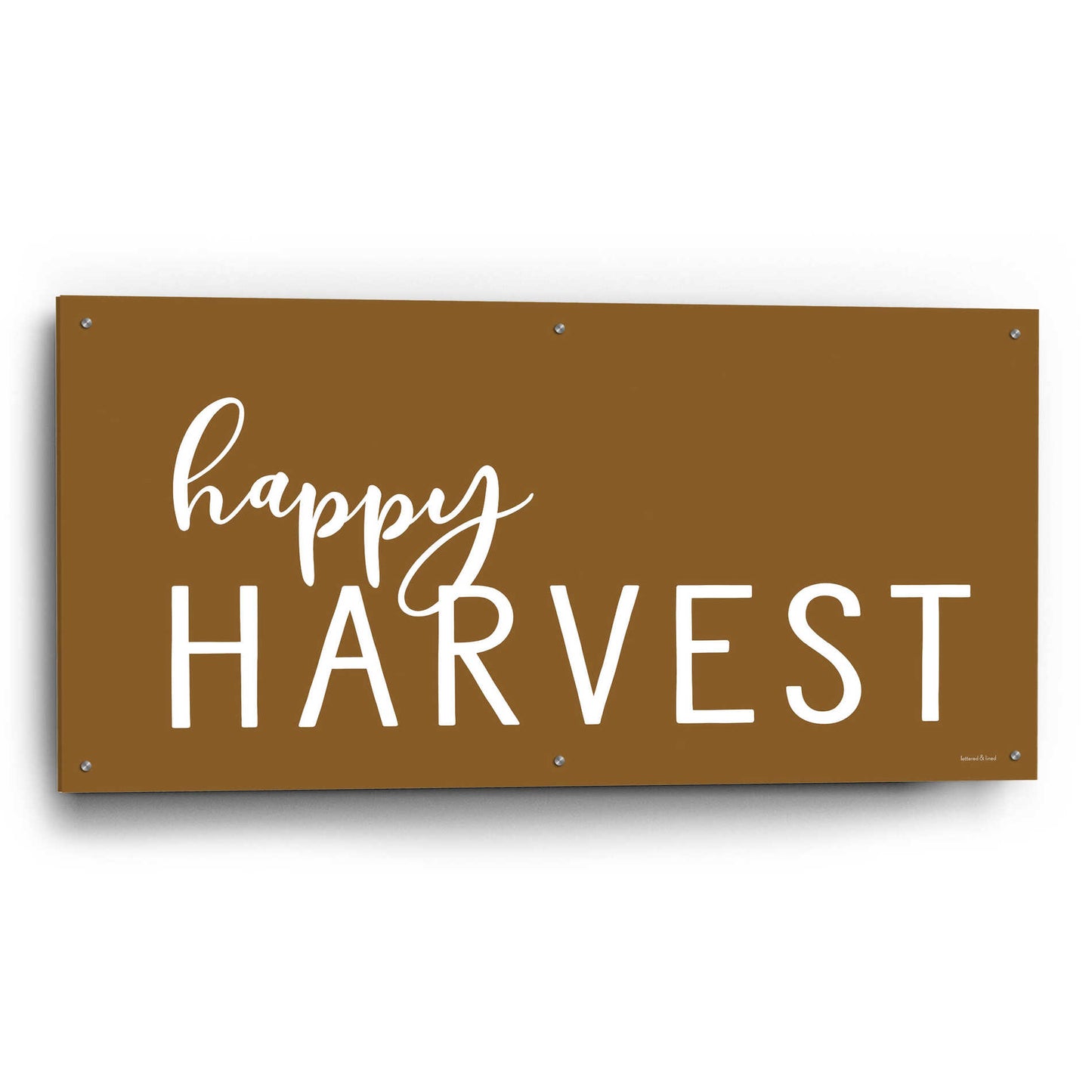 Epic Art 'Happy Harvest II' by Lettered & Lined, Acrylic Glass Wall Art,48x24