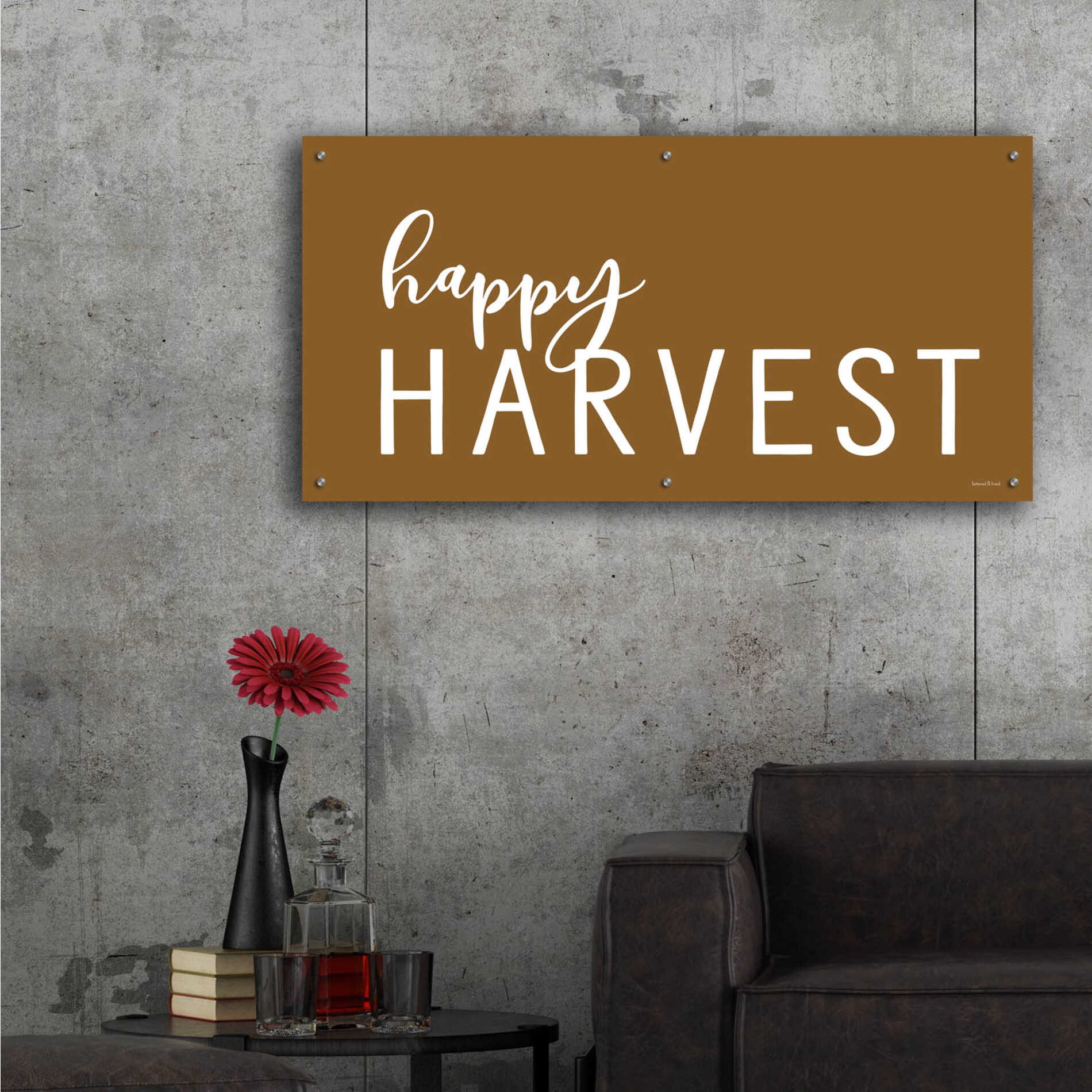 Epic Art 'Happy Harvest II' by Lettered & Lined, Acrylic Glass Wall Art,48x24