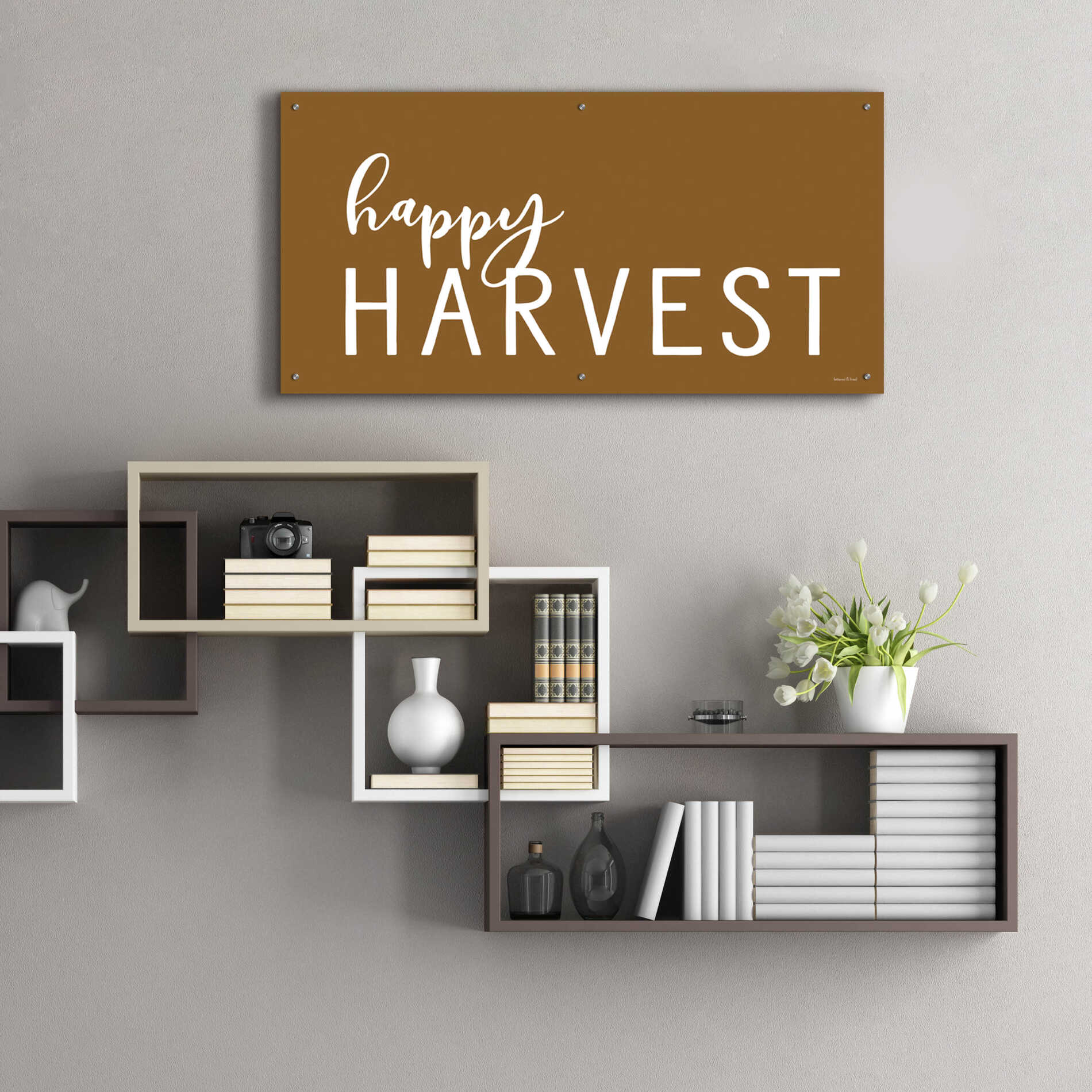 Epic Art 'Happy Harvest II' by Lettered & Lined, Acrylic Glass Wall Art,48x24