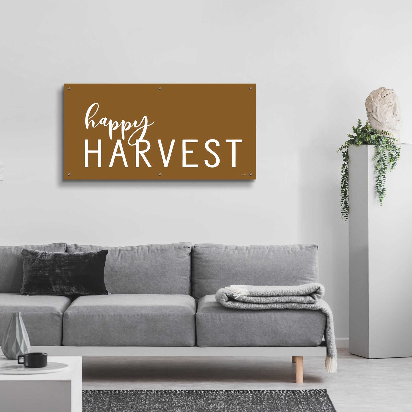 Epic Art 'Happy Harvest II' by Lettered & Lined, Acrylic Glass Wall Art,48x24