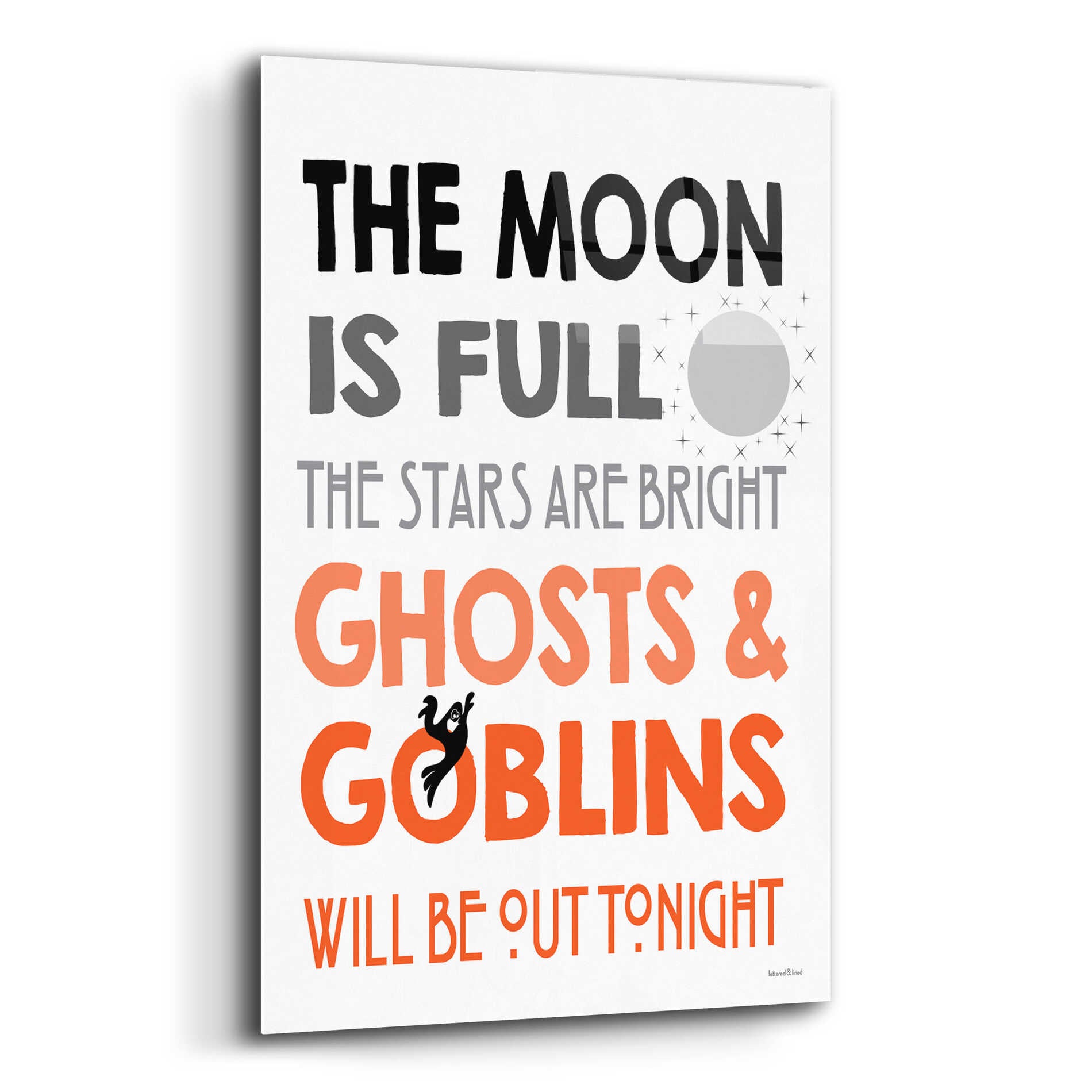 Epic Art 'The Moon Is Full I' by Lettered & Lined, Acrylic Glass Wall Art,12x16