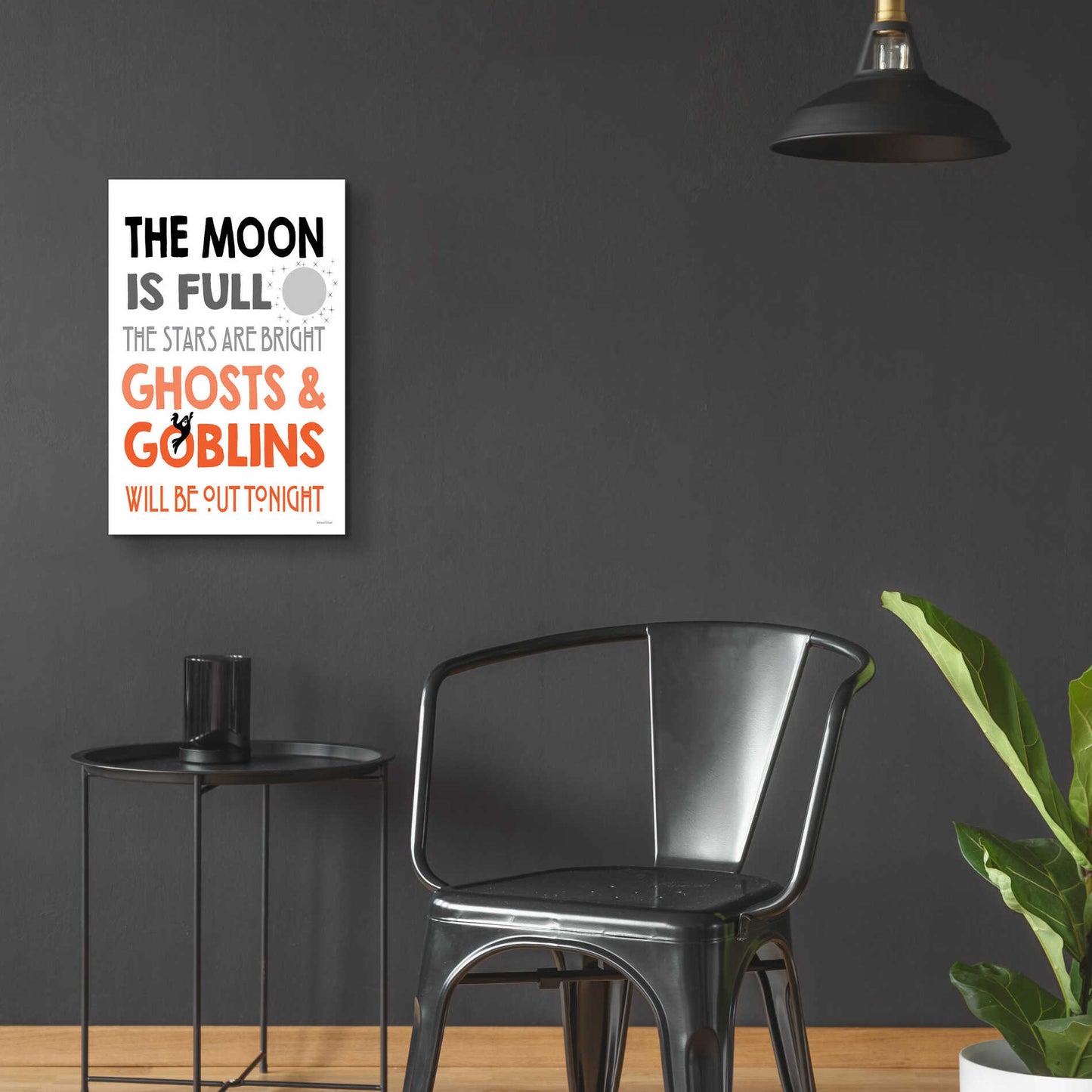 Epic Art 'The Moon Is Full I' by Lettered & Lined, Acrylic Glass Wall Art,16x24