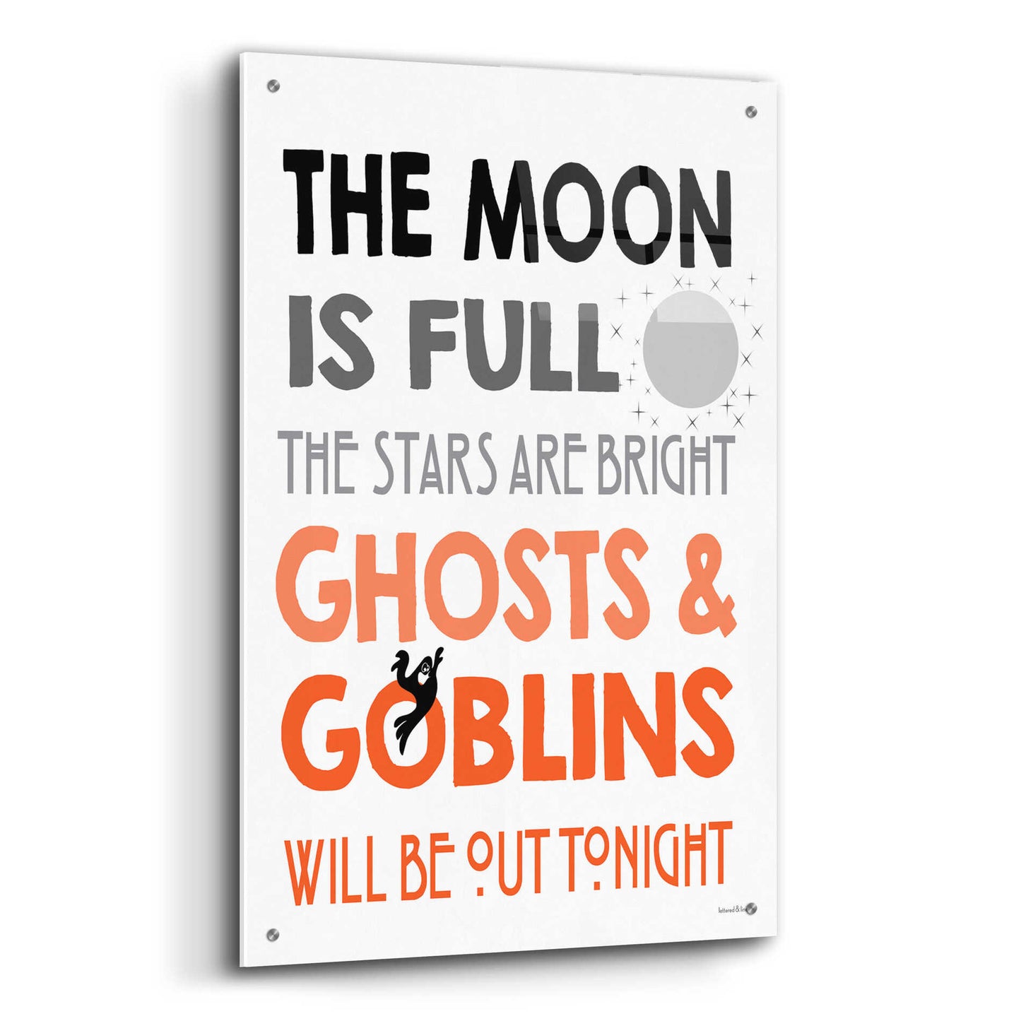 Epic Art 'The Moon Is Full I' by Lettered & Lined, Acrylic Glass Wall Art,24x36