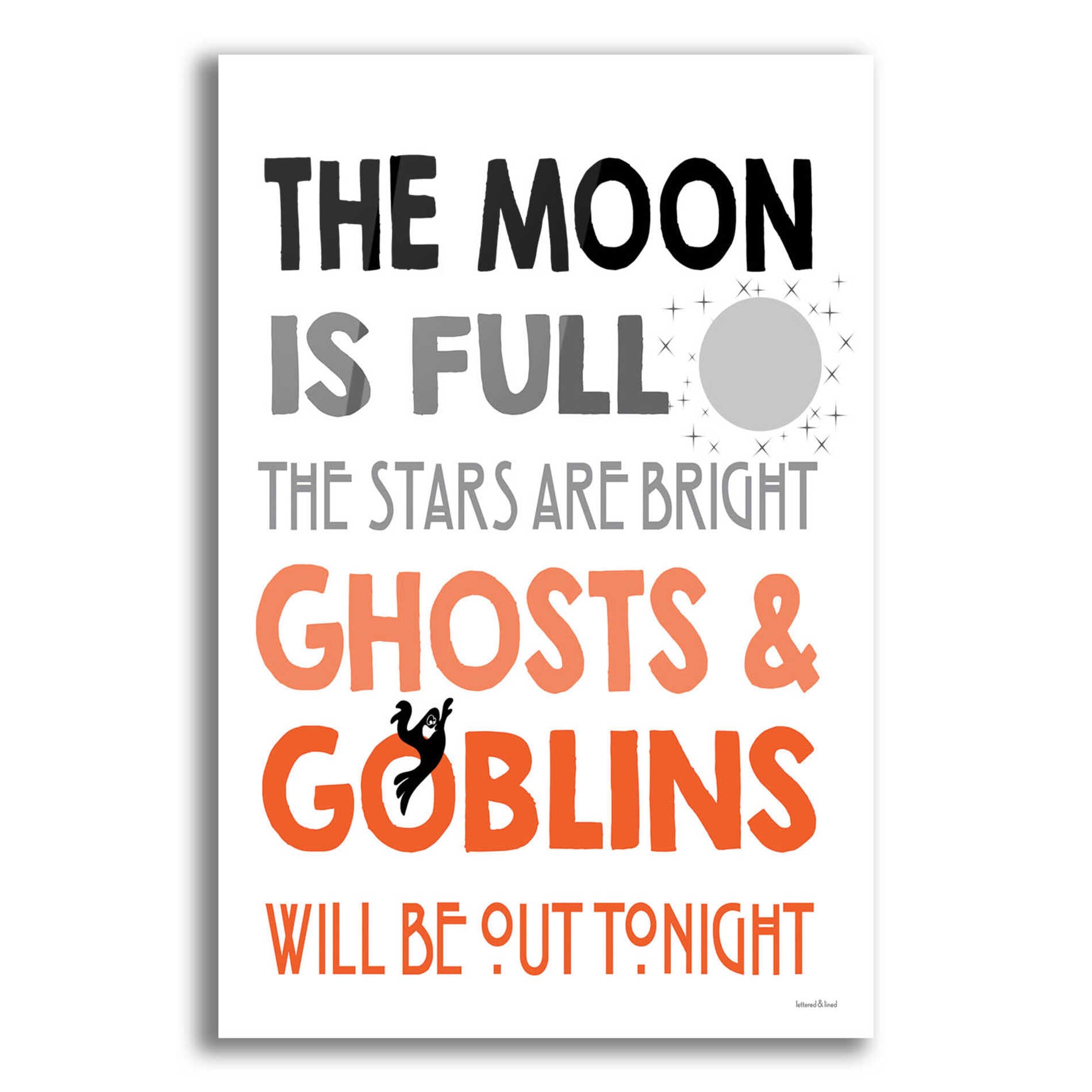 Epic Art 'The Moon Is Full I' by Lettered & Lined, Acrylic Glass Wall Art