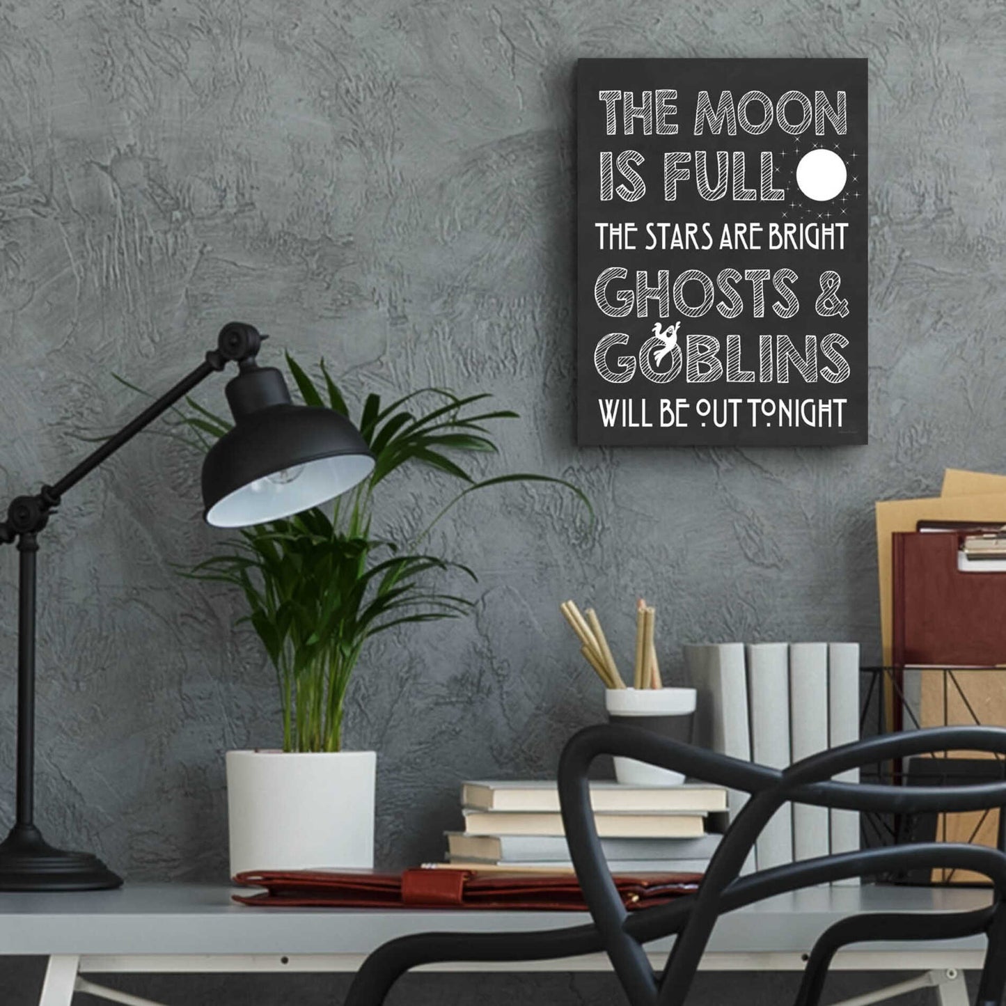 Epic Art 'The Moon Is Full II' by Lettered & Lined, Acrylic Glass Wall Art,12x16