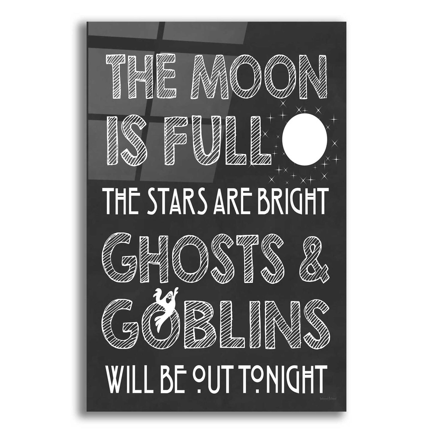 Epic Art 'The Moon Is Full II' by Lettered & Lined, Acrylic Glass Wall Art,12x16