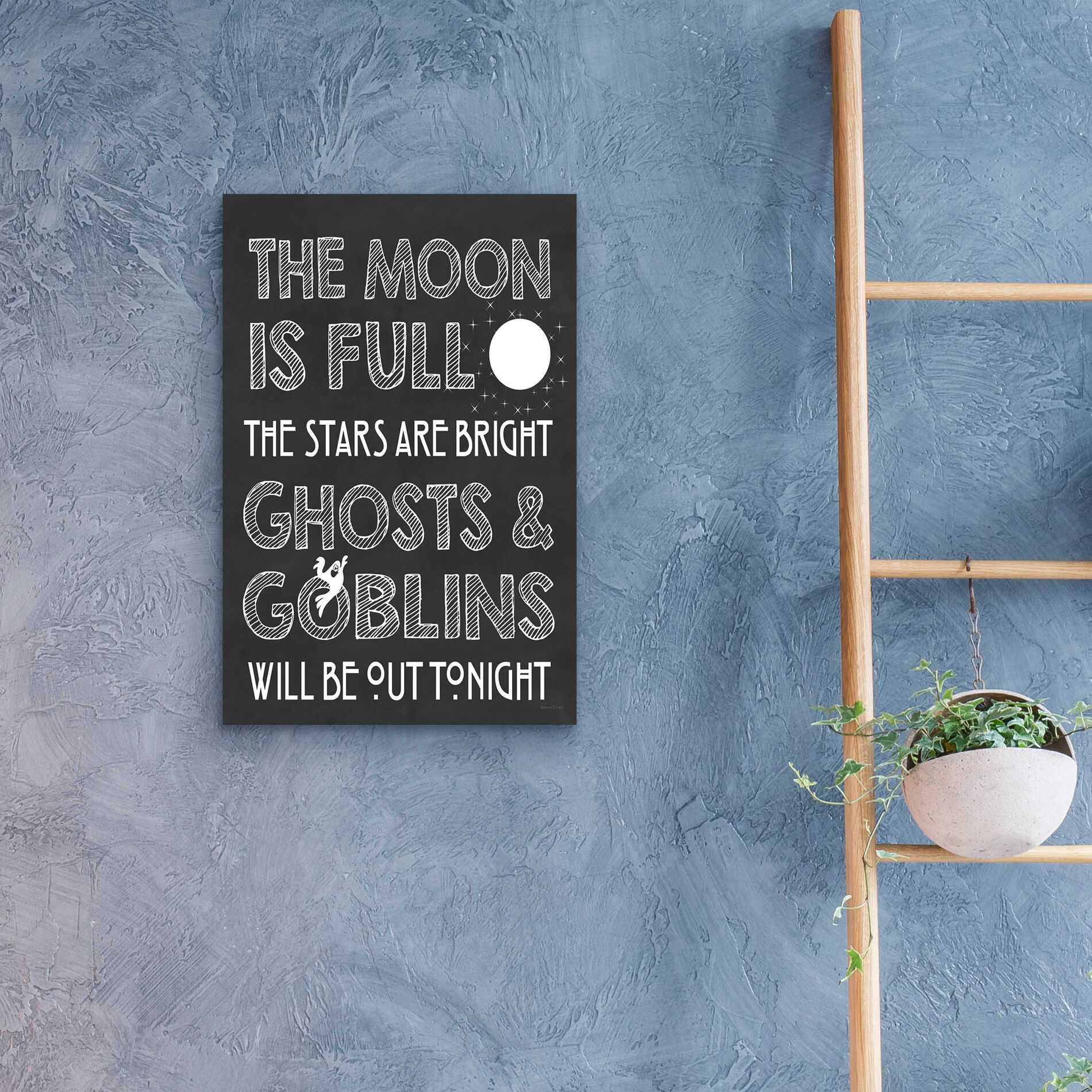 Epic Art 'The Moon Is Full II' by Lettered & Lined, Acrylic Glass Wall Art,16x24