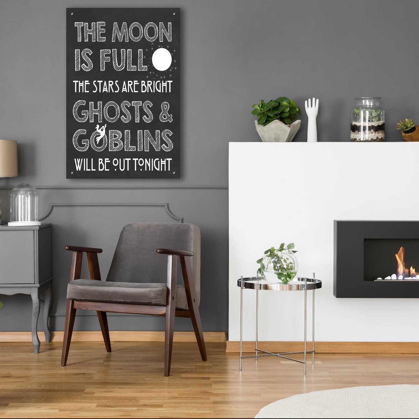 Epic Art 'The Moon Is Full II' by Lettered & Lined, Acrylic Glass Wall Art,24x36