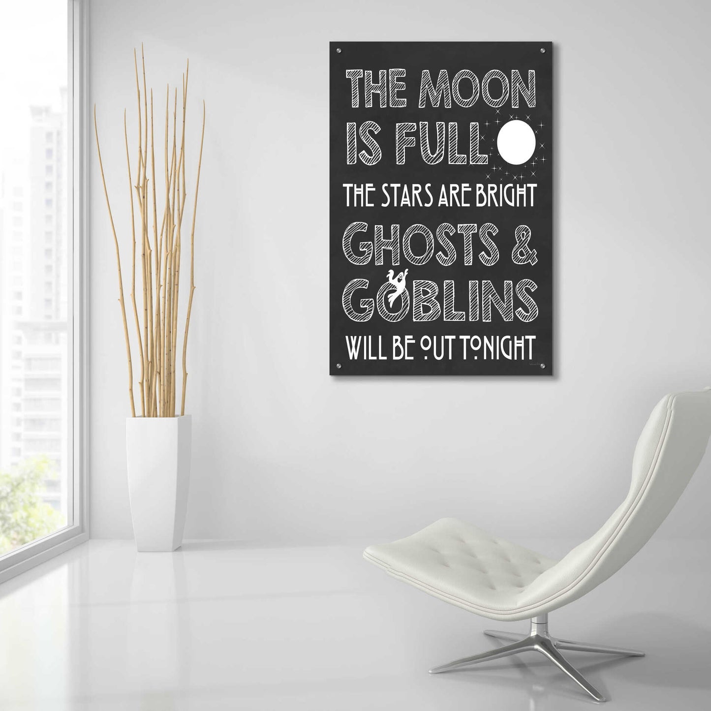 Epic Art 'The Moon Is Full II' by Lettered & Lined, Acrylic Glass Wall Art,24x36