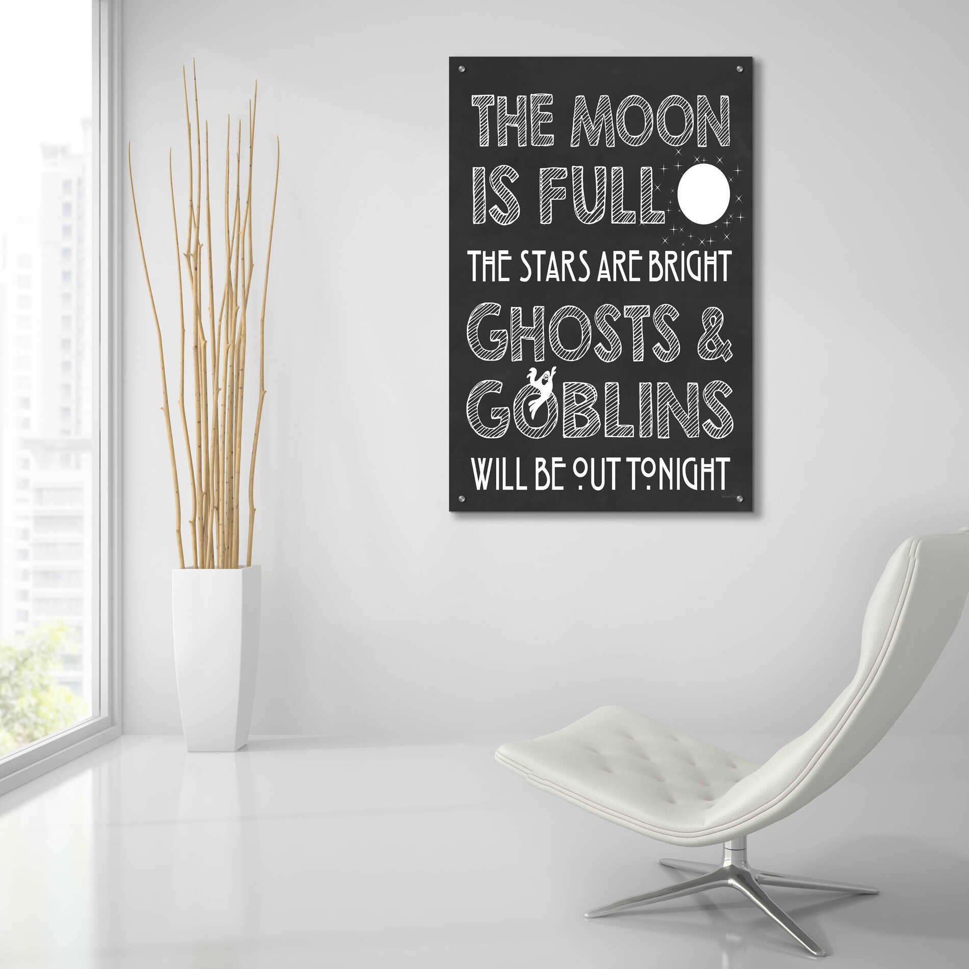 Epic Art 'The Moon Is Full II' by Lettered & Lined, Acrylic Glass Wall Art,24x36