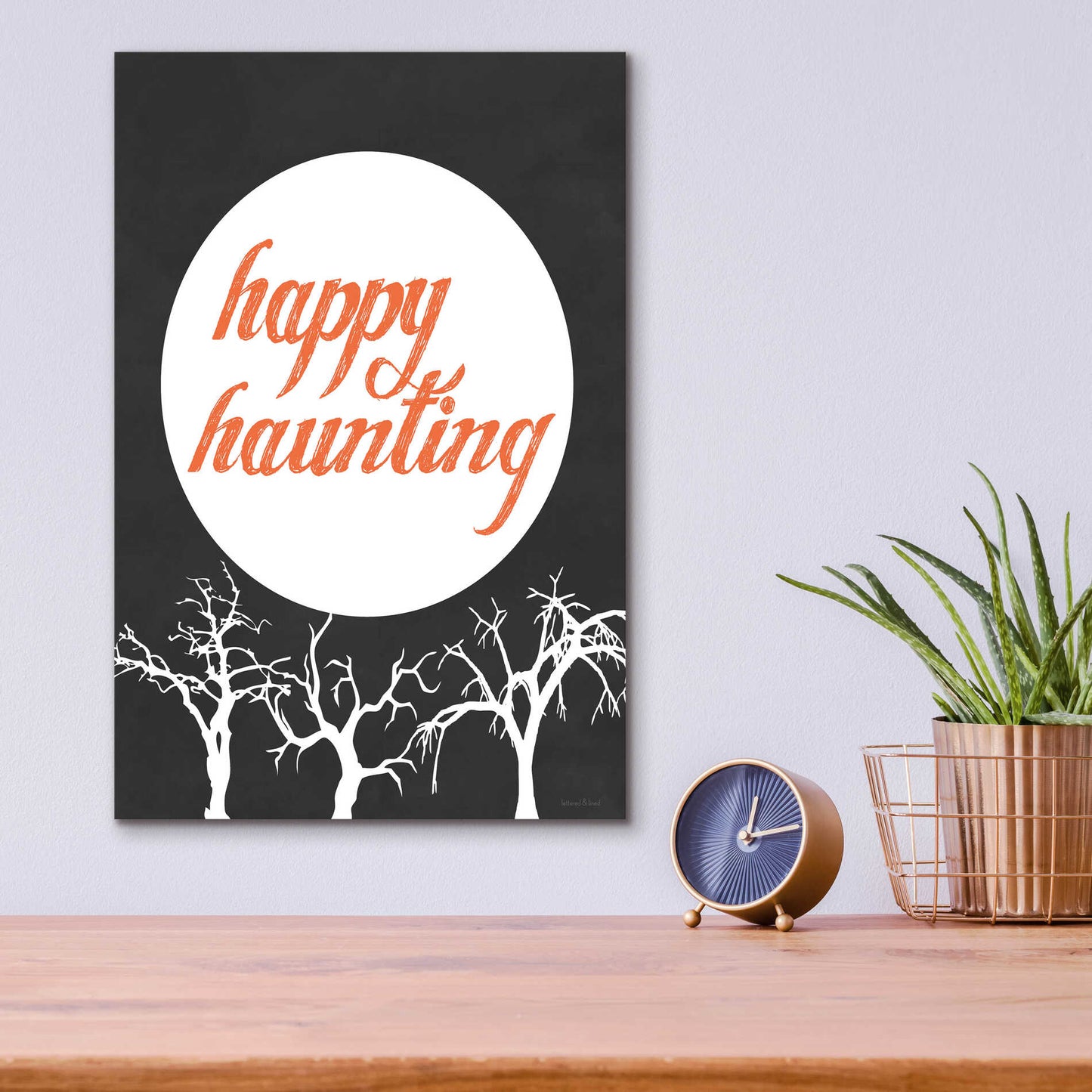 Epic Art 'Happy Haunting' by Lettered & Lined, Acrylic Glass Wall Art,12x16